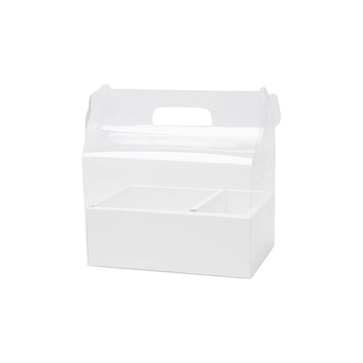 Caja transparente para flores y pastel, paquete de 5 piezas en color  blanco