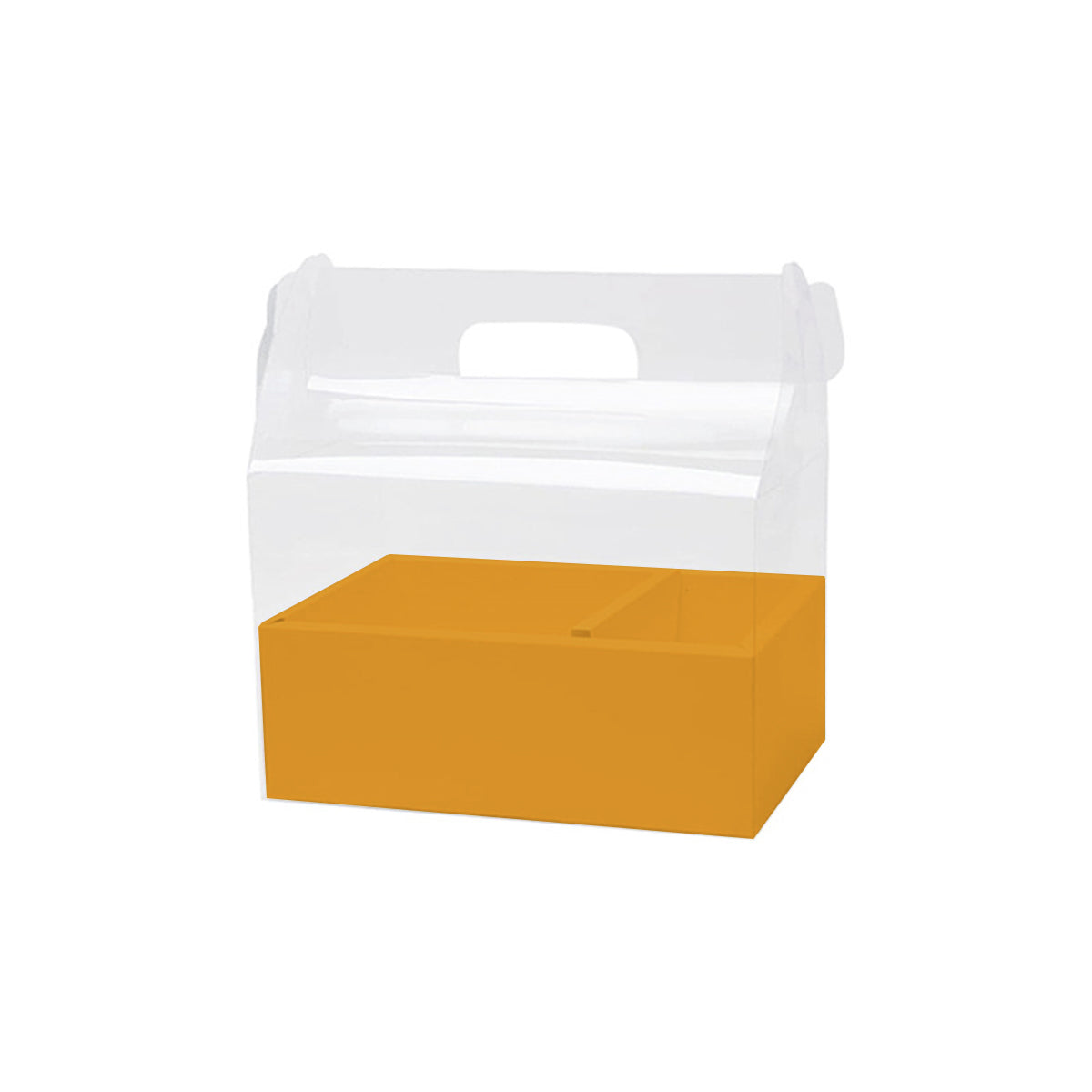 Caja transparente para flores y pastel, paquete de 5 piezas en color naranja