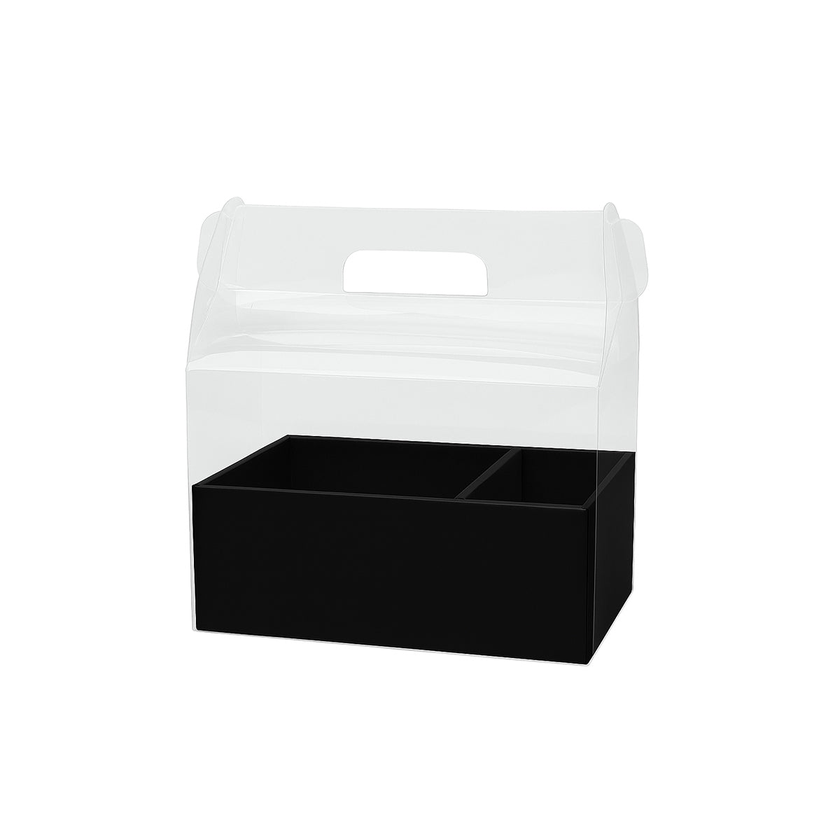 Caja transparente para flores y pastel, paquete de 5 piezas en color negro