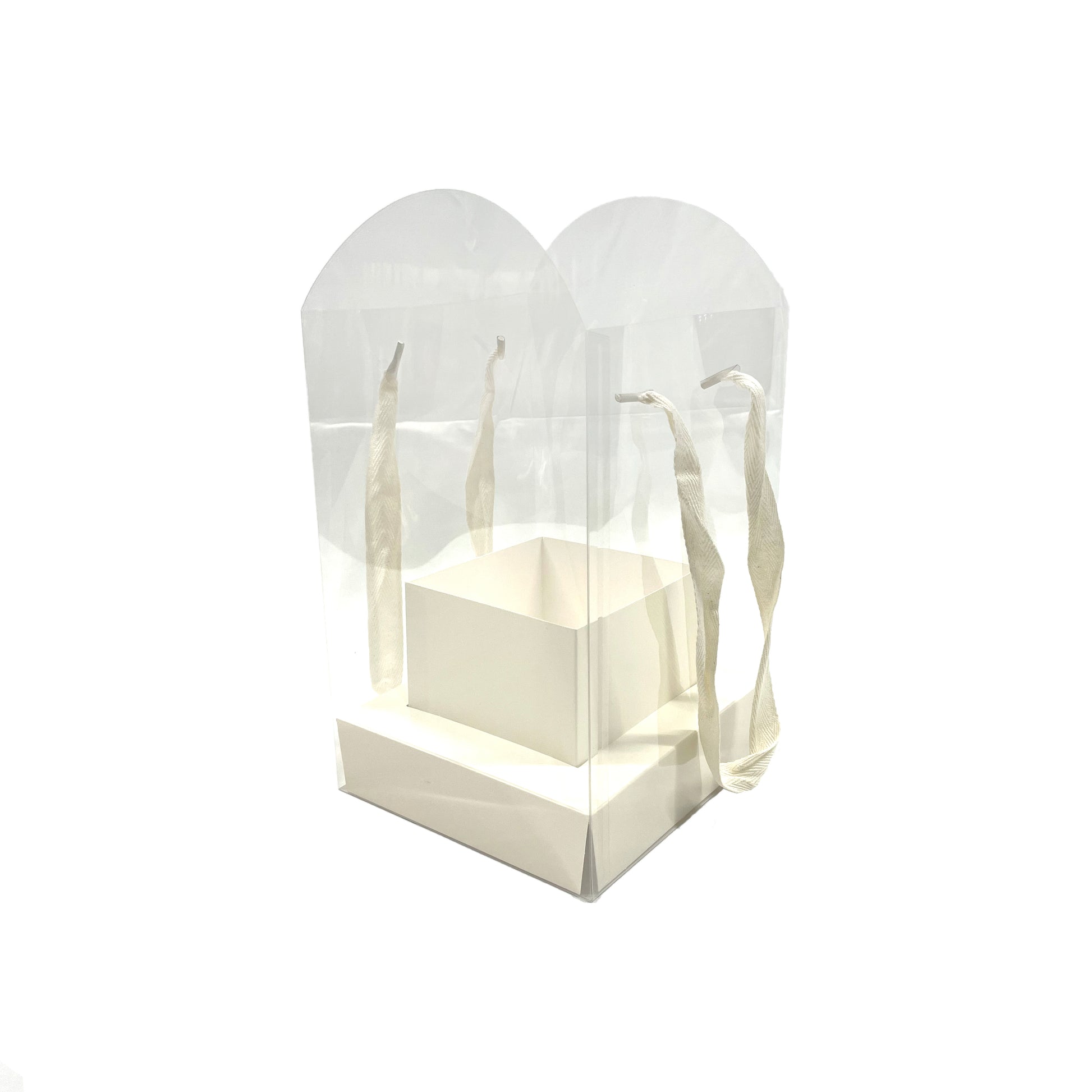 Caja transparente para flores paquete 5 piezas color blanco