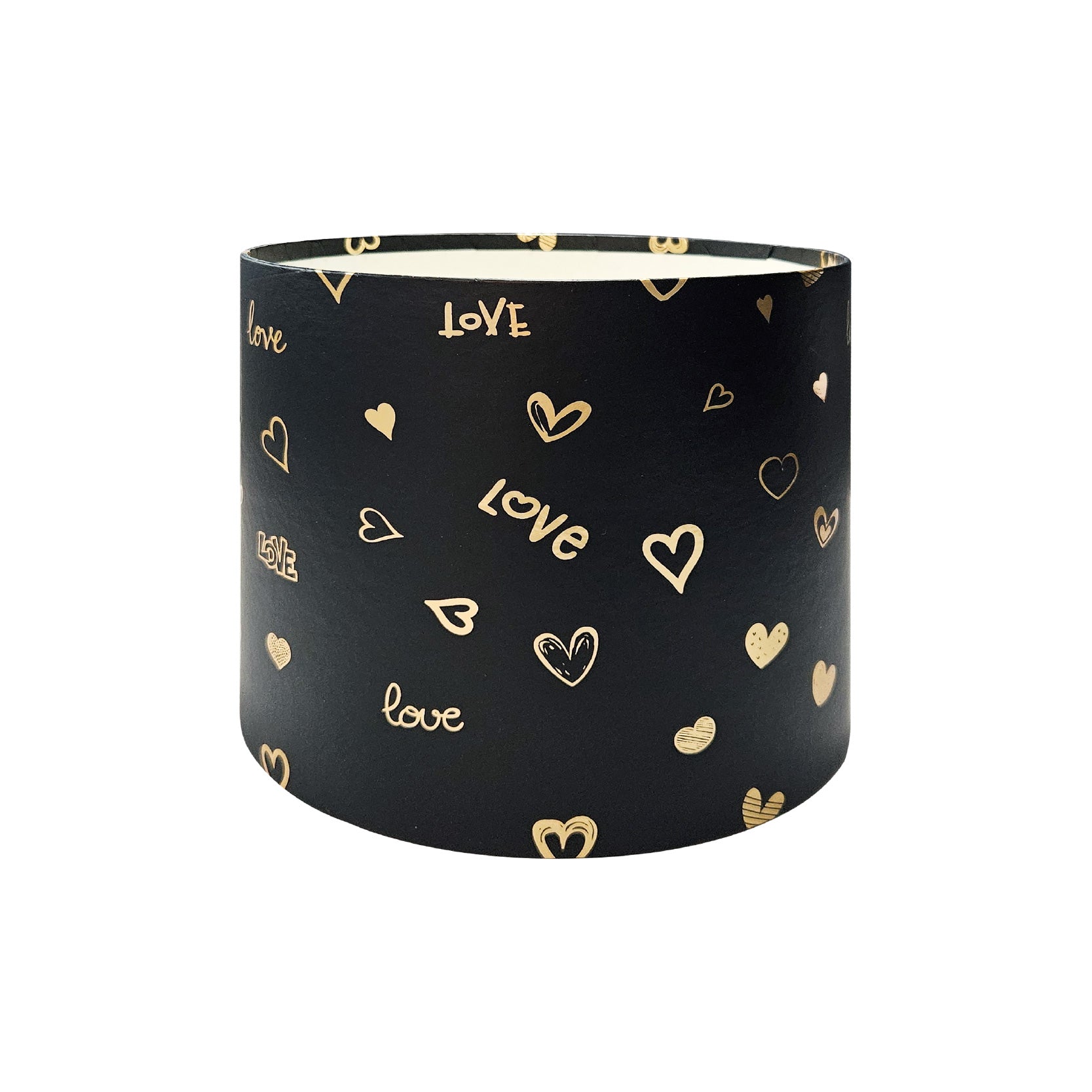 Caja floral love en forma de cilindro, caja de cartón rígido para arreglos florales