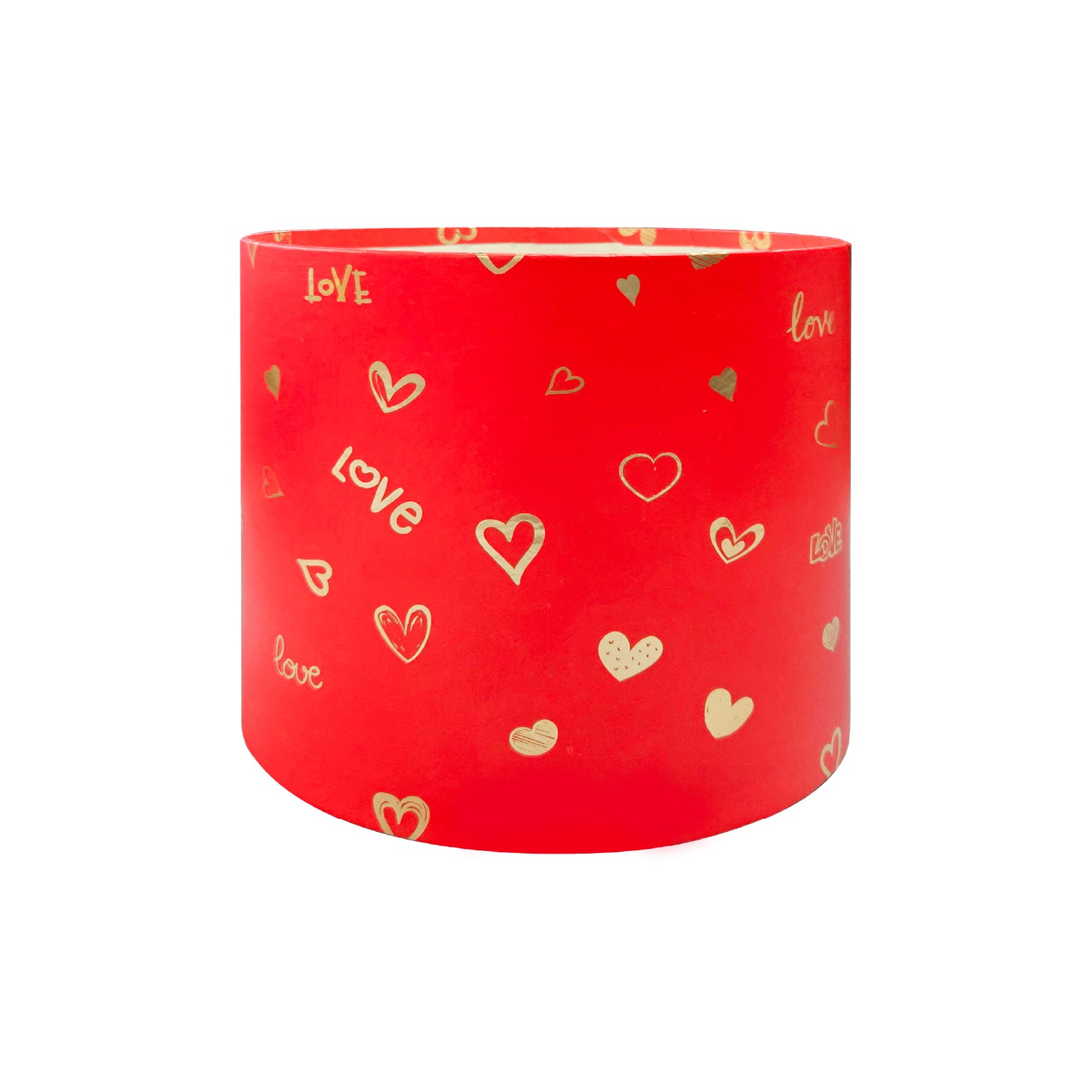 Caja floral love en forma de cilindro, caja de cartón rígido para arreglos florales