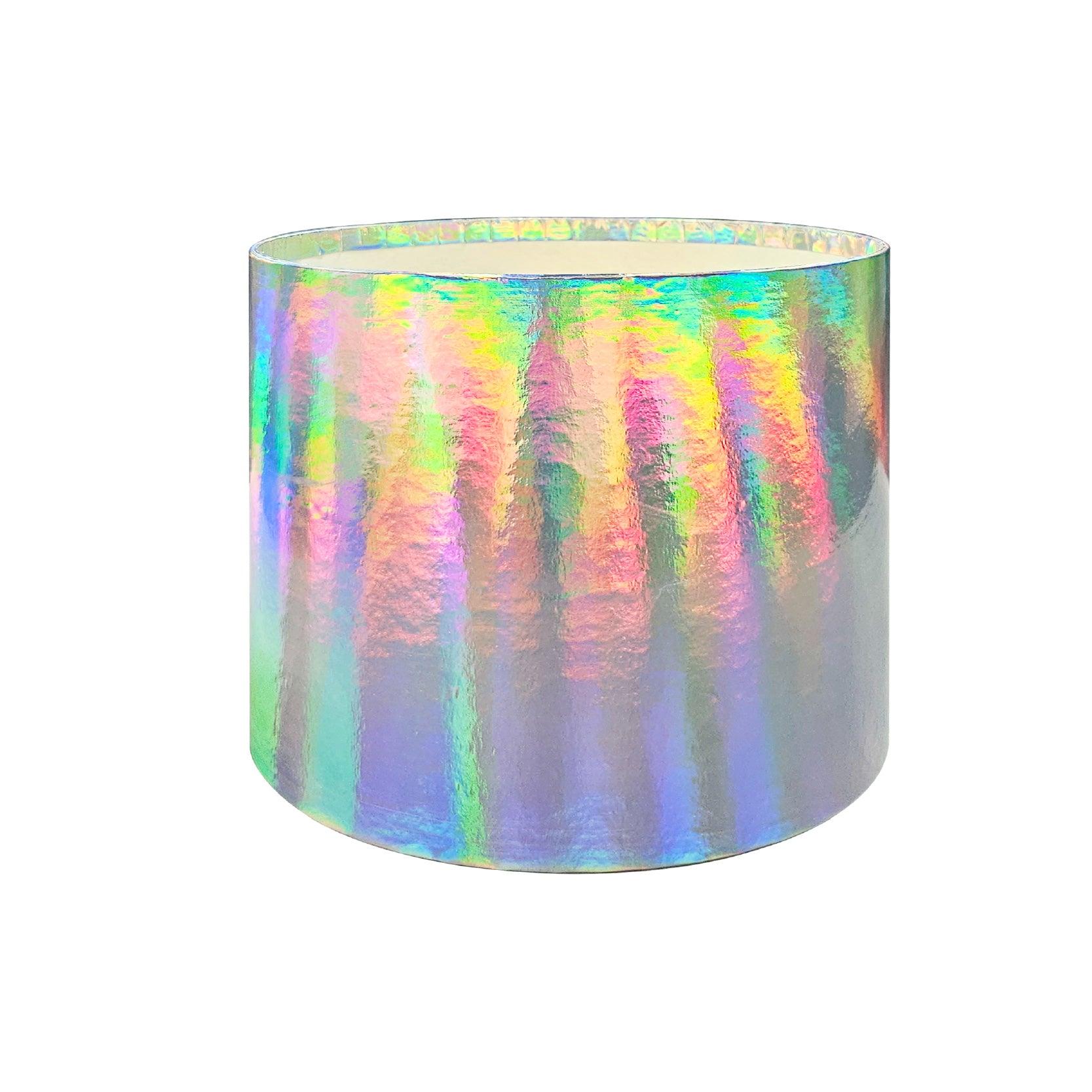 Caja floral metalica en forma de cilindro, caja de cartón rígido para arreglos florales