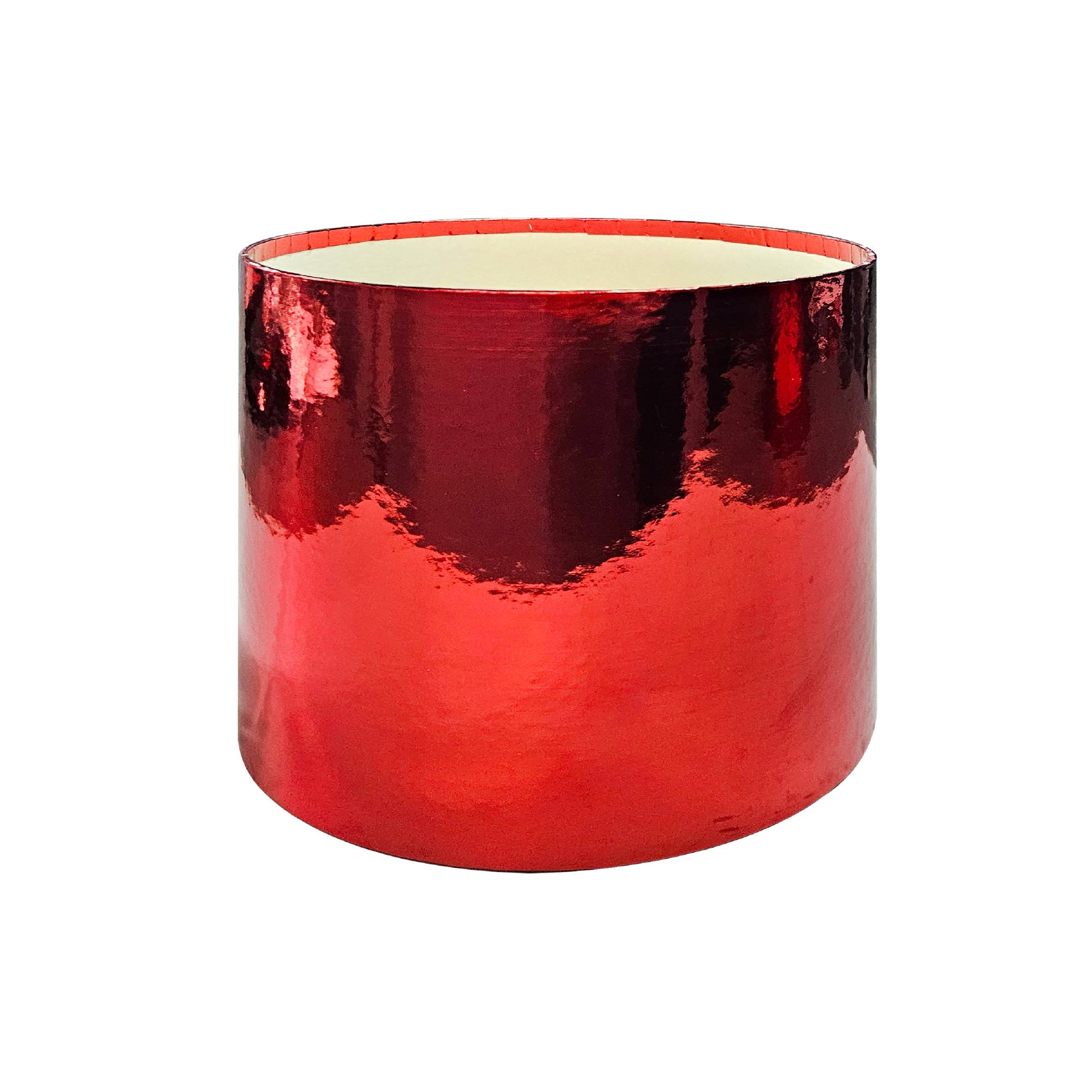 Caja floral metalica en forma de cilindro, caja de cartón rígido para arreglos florales