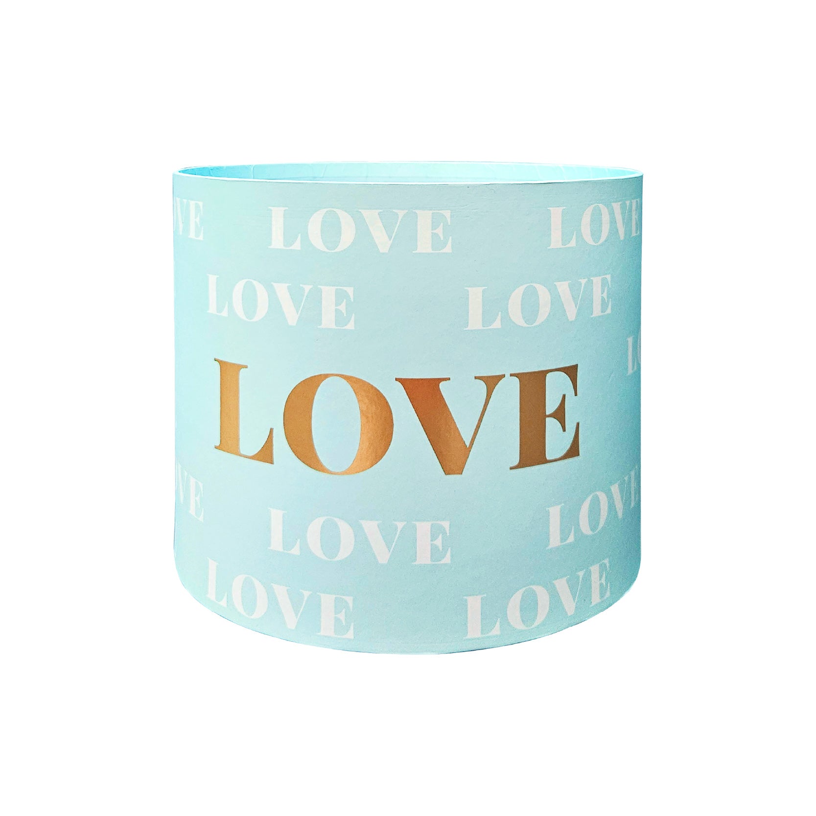 Caja floral love en forma de cilindro, caja de cartón rígido para arreglos florales