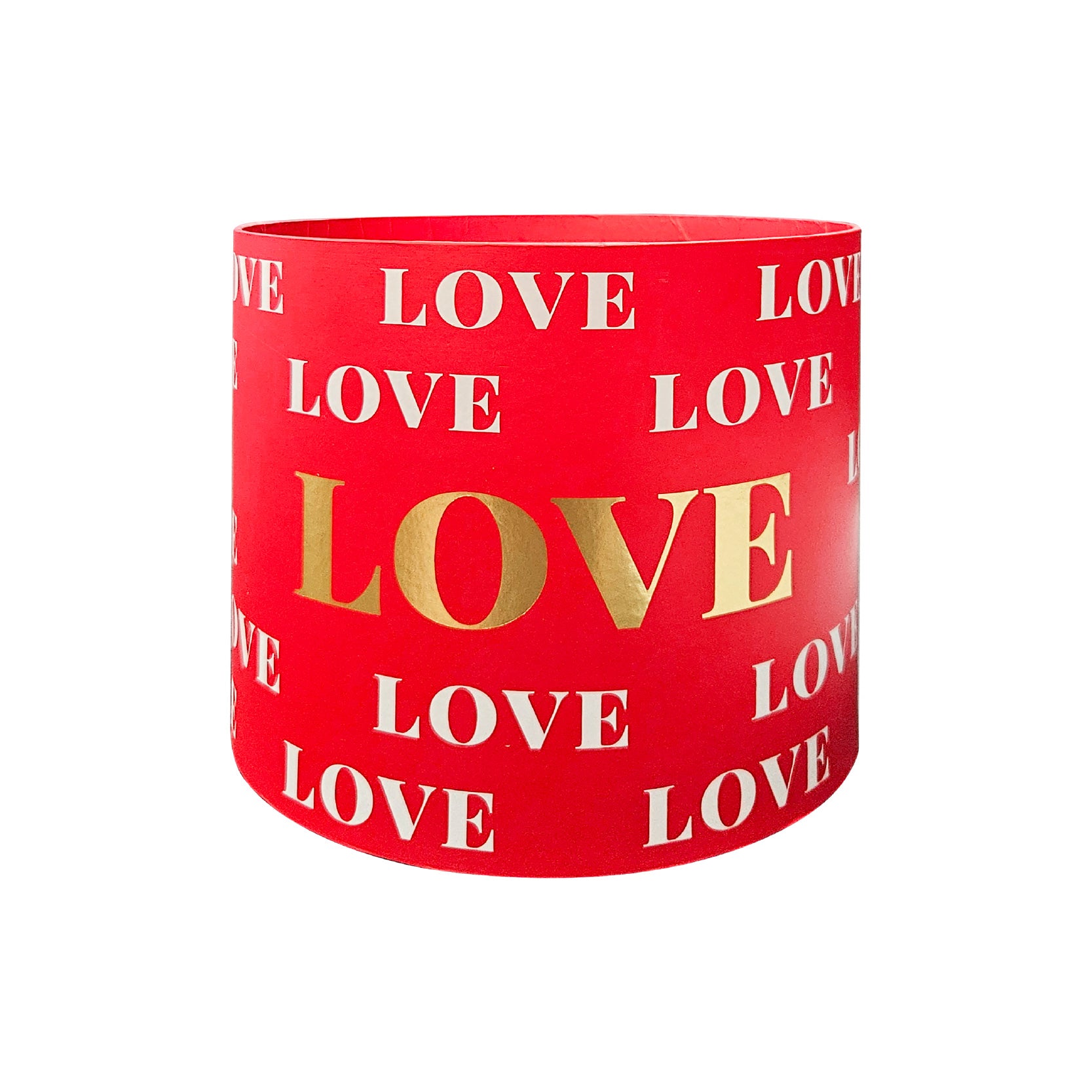 Caja floral love en forma de cilindro, caja de cartón rígido para arreglos florales