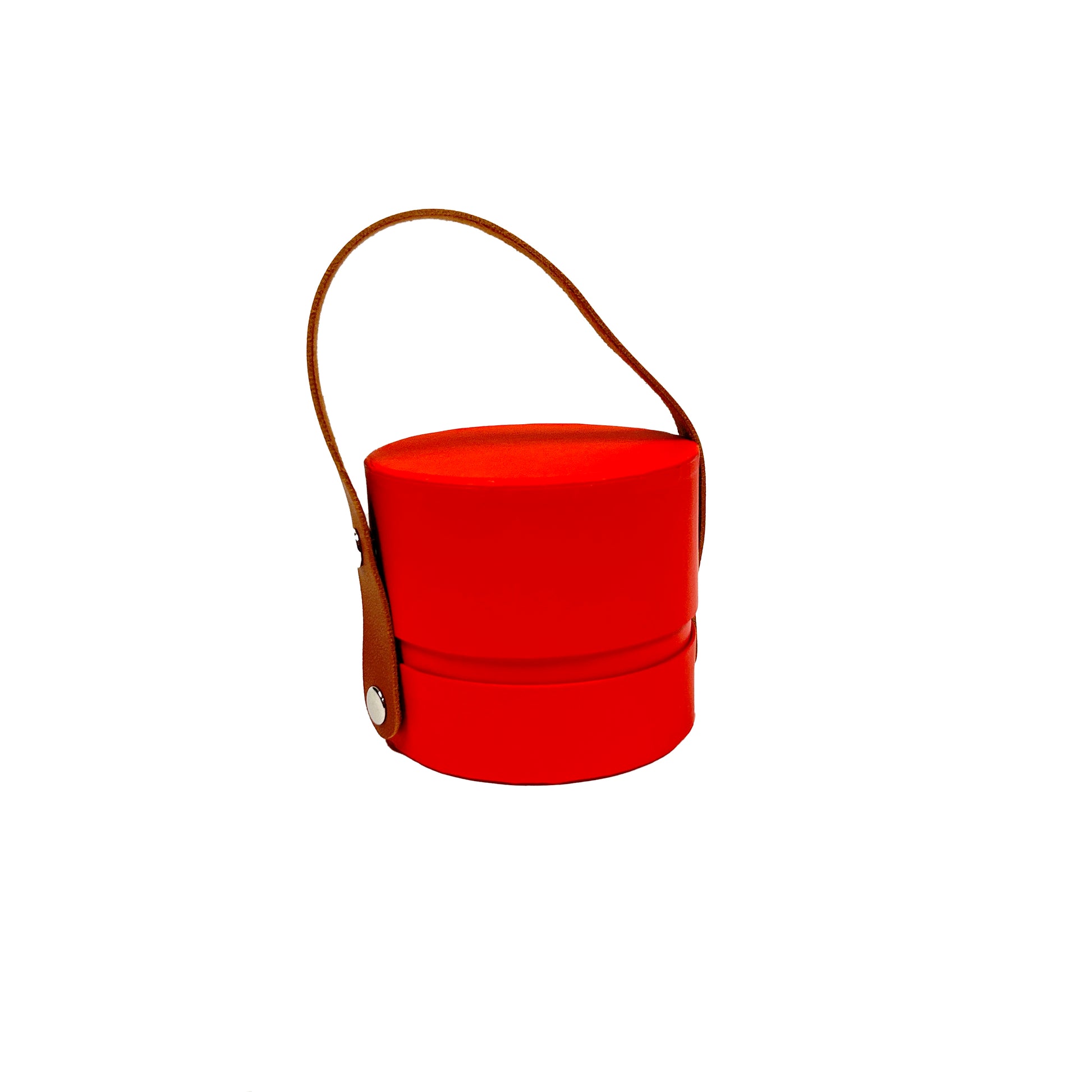 Caja floral en forma de cilindro con asa