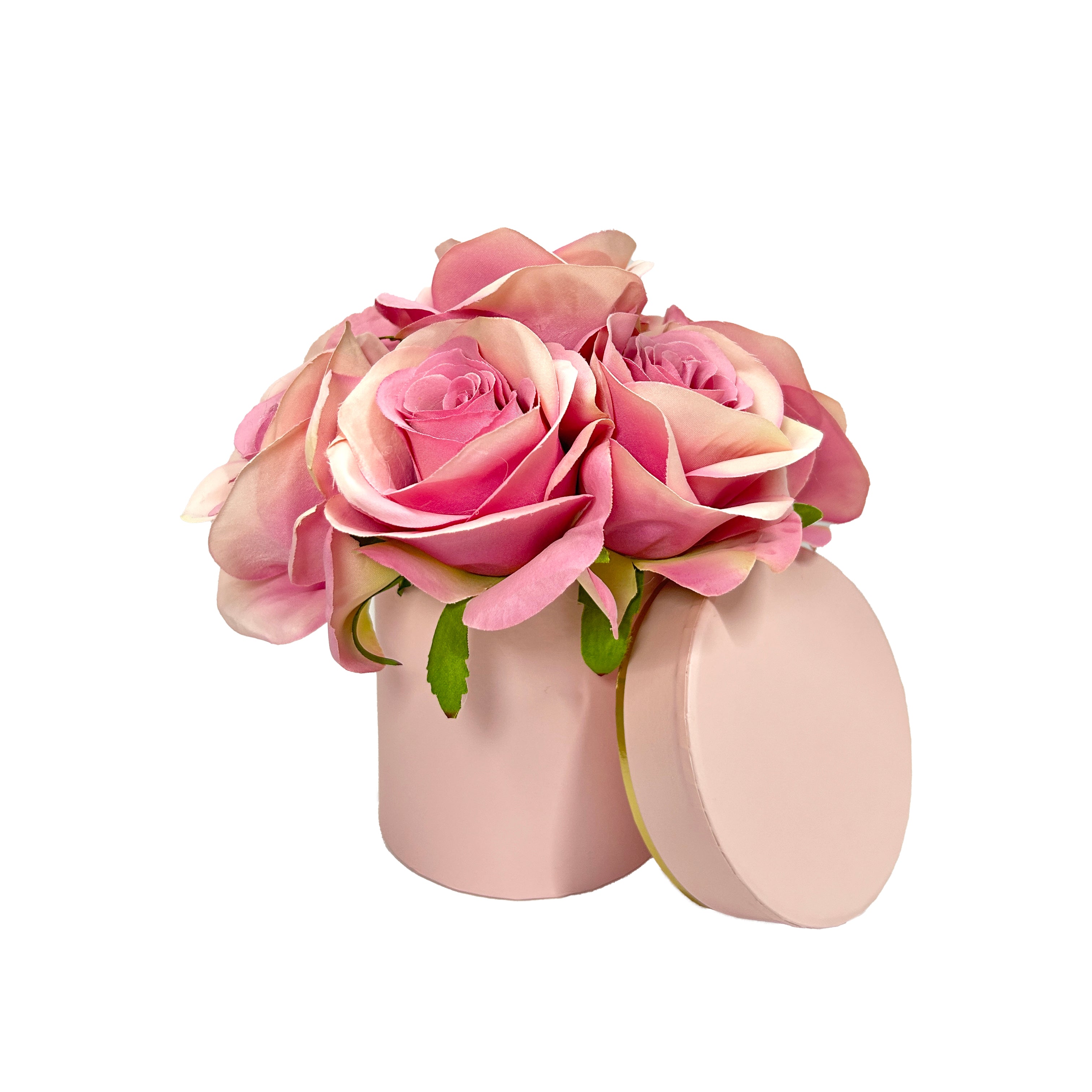 Caja floral en forma de cilindro, caja floral para arreglos florales