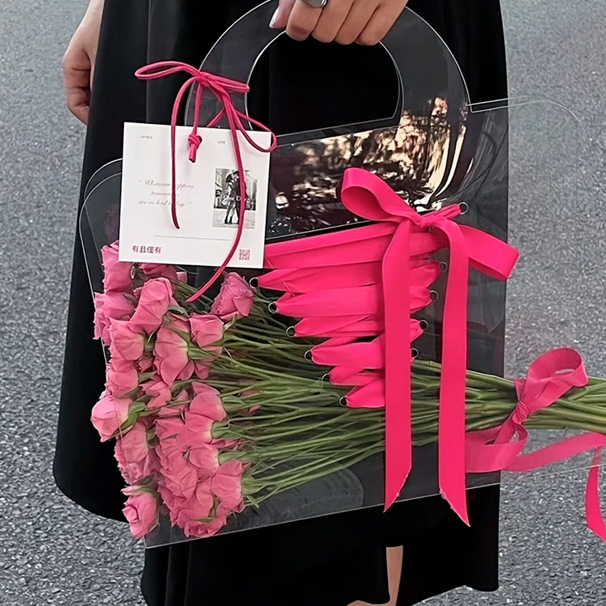 bolsa transparente para flores