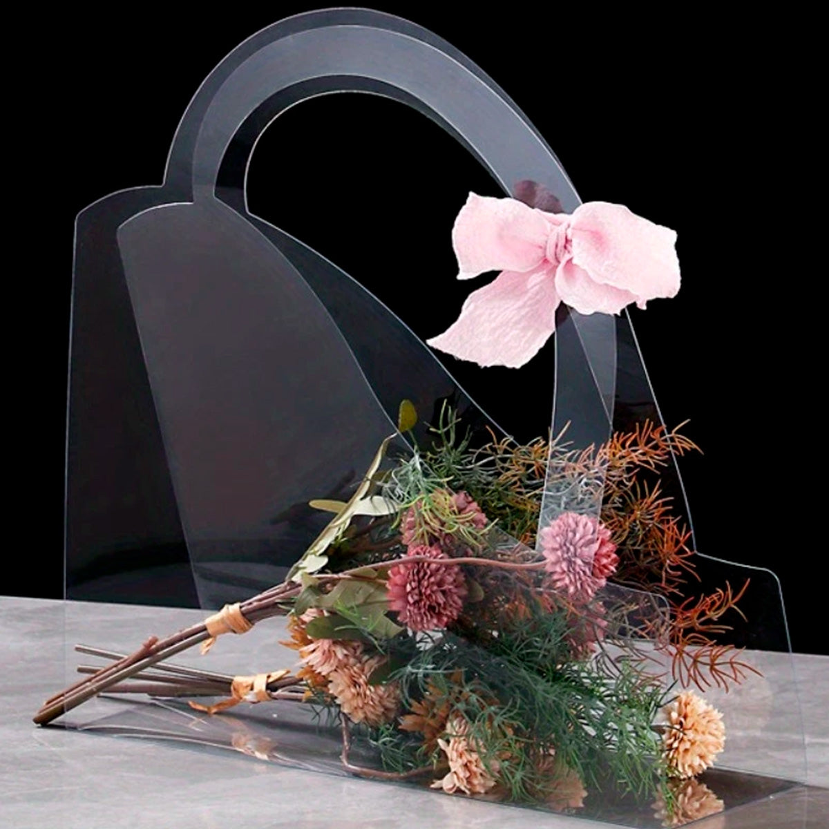 bolsa transparente para flores