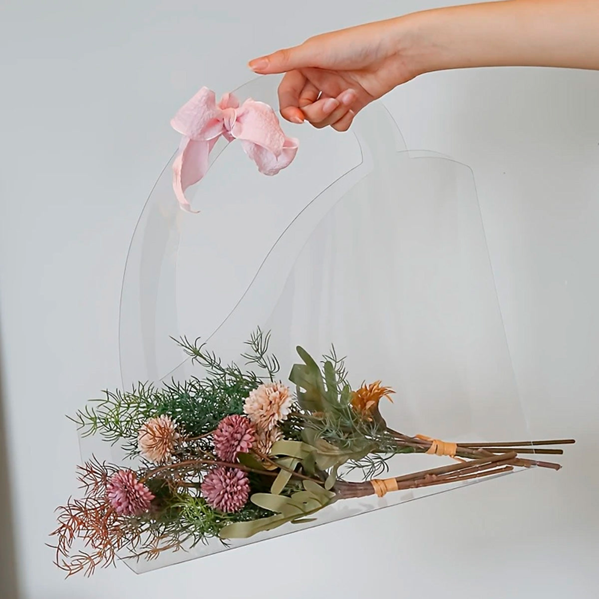 bolsa transparente para flores