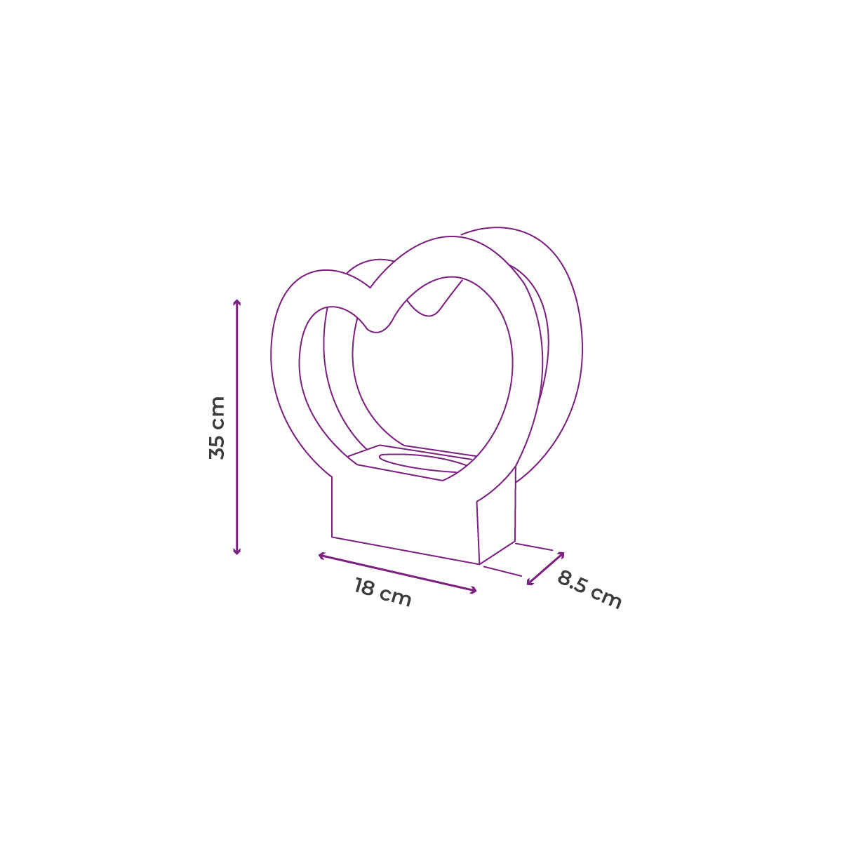 Medidas de Bolsa de cartón en forma de corazón para flores, paquete de 10 piezas en colores rosa, menta y blanco