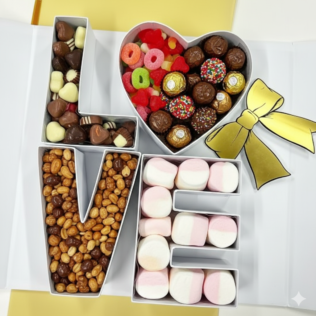 Caja floral letras LOVE, caja floral para arreglos florales 