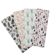 Papel tipo seda navideño paquete de 10 pliegos con diseños variados para arreglos florales, ramos y flores.