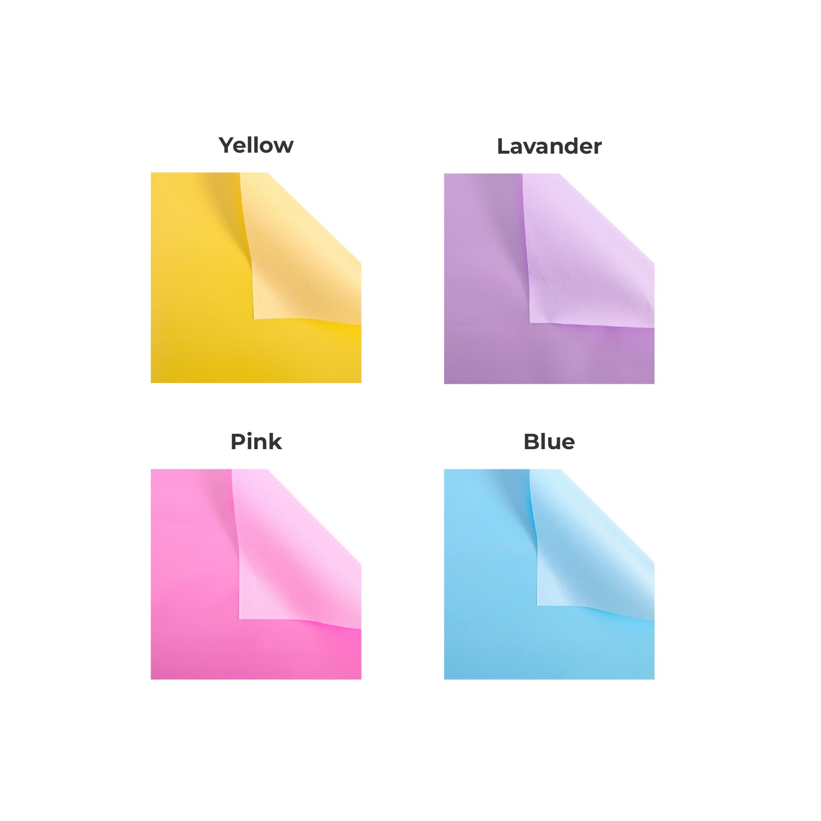 Papel glitter metálico doble vista para envolver ramos florales varios colores