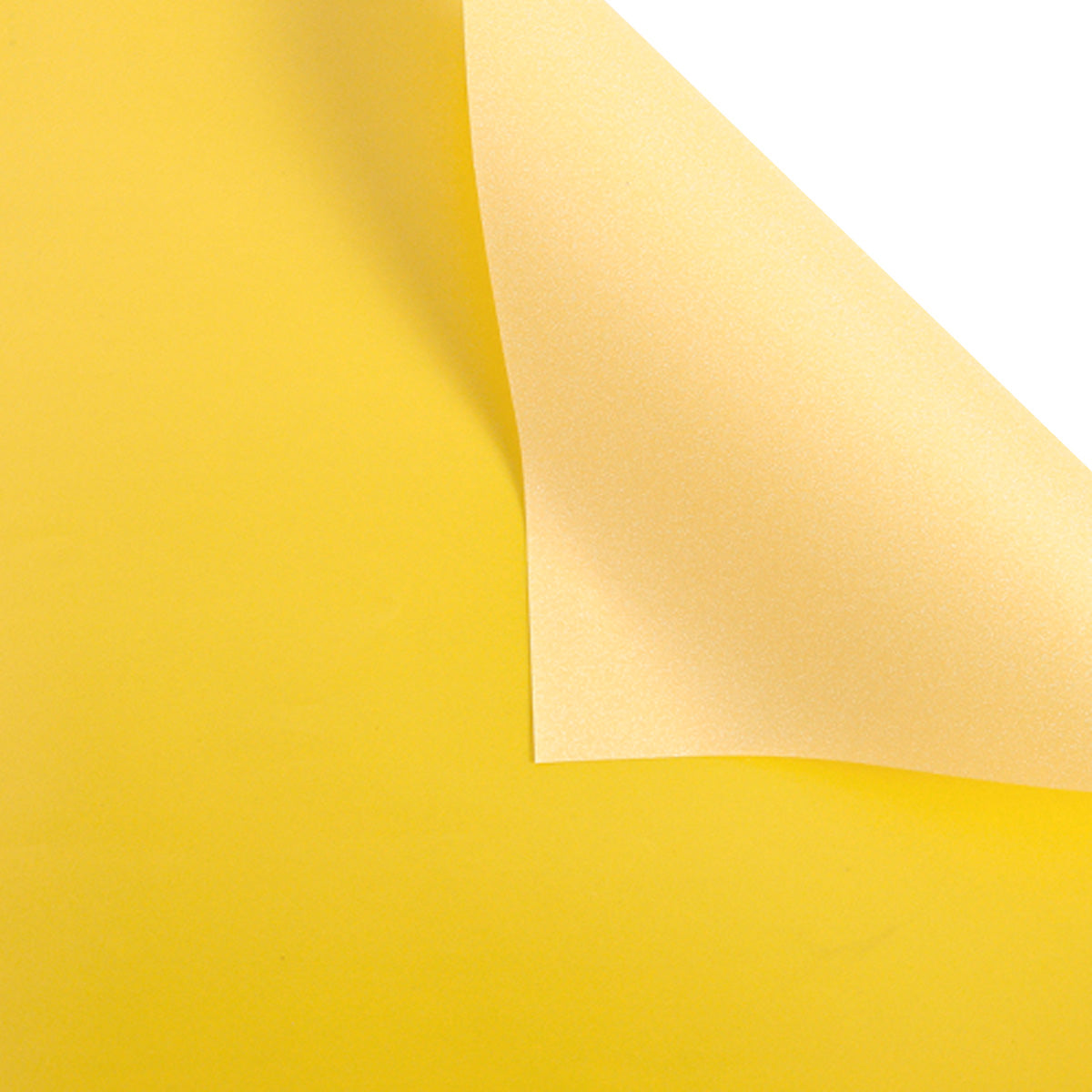 Papel glitter metálico doble vista para envolver ramos florales color amarillo