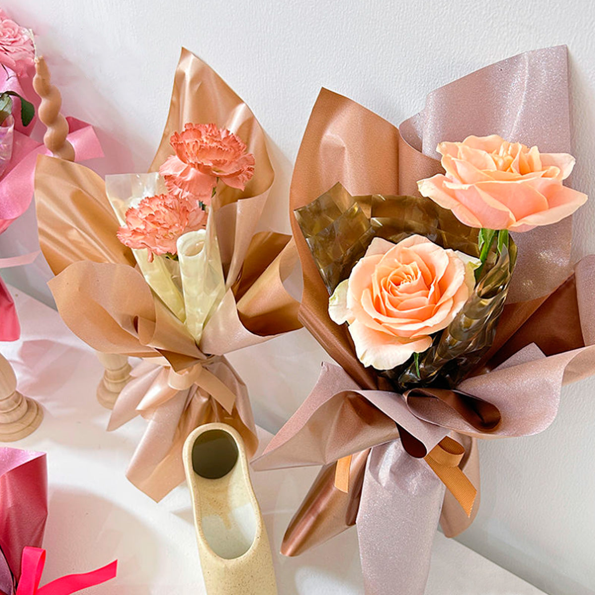 Bouquet floral con Papel plástico para ramos