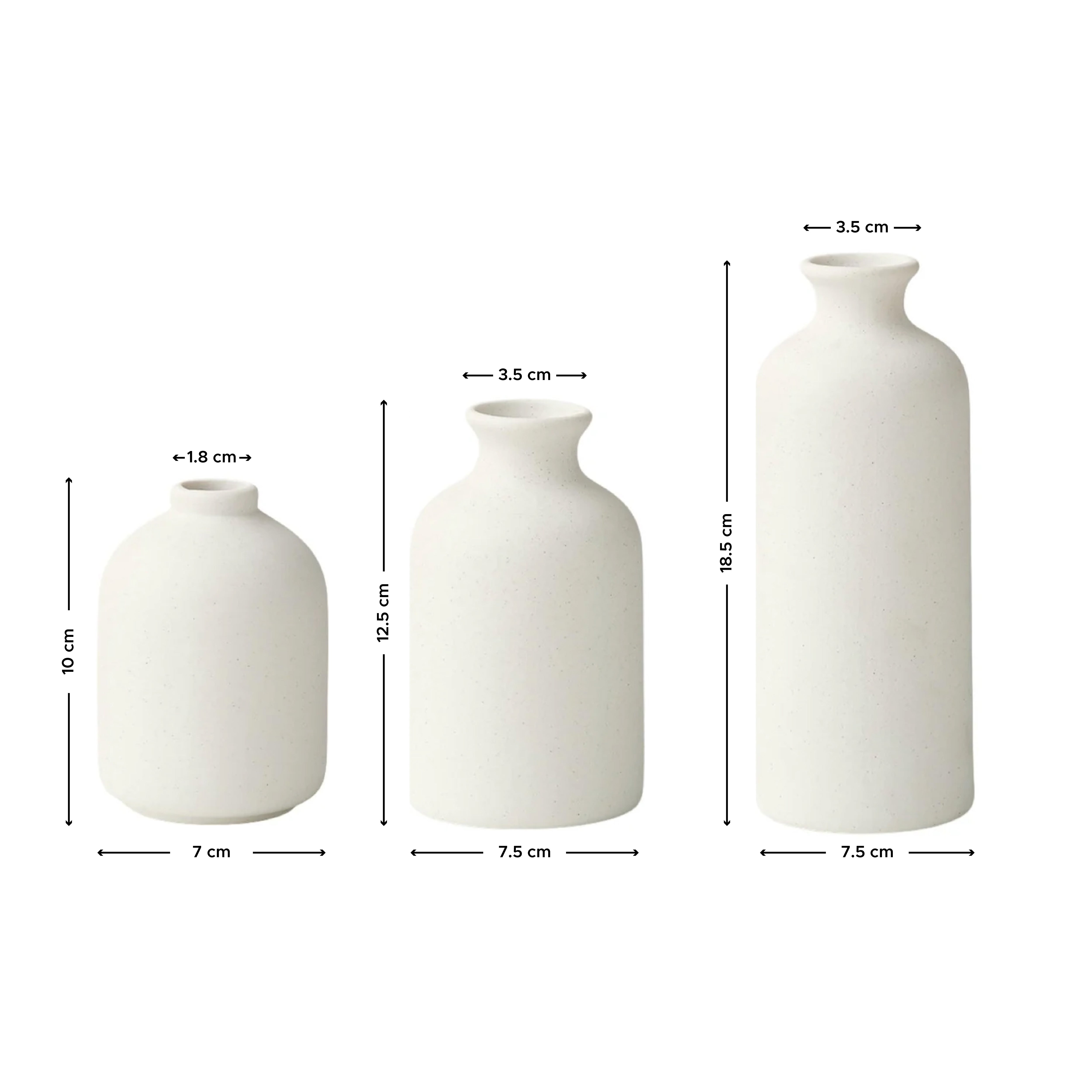 Set de 3 Jarrones Decorativos de Cerámica Paq. 4