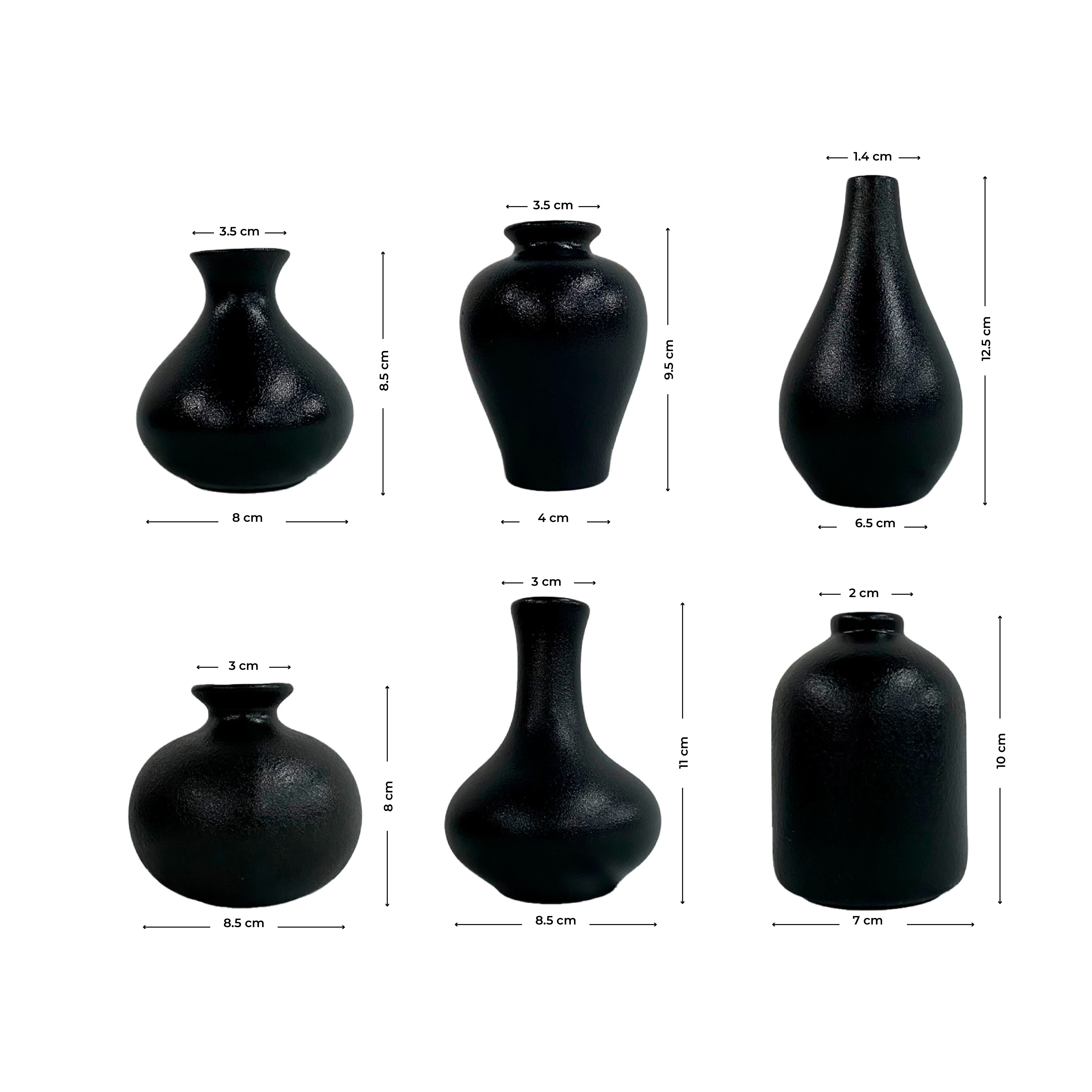 Set de 3 Jarrones Decorativos de Cerámica Paq. 5