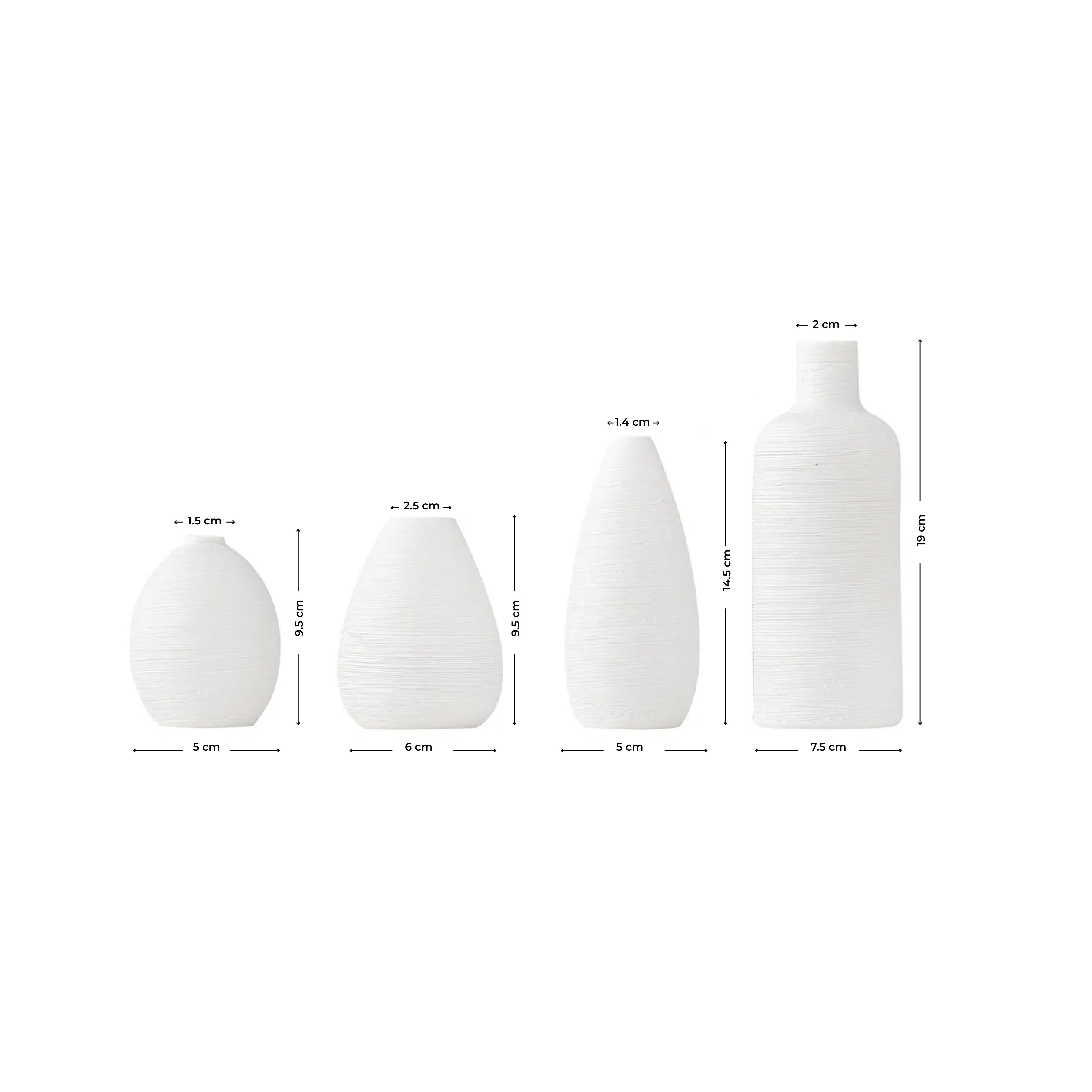 Set de 3 Jarrones Decorativos de Cerámica Paq. 6