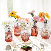 Set de Jarrones de Vidrio Rojo – Mini Floreros Decorativos para Centros de Mesa