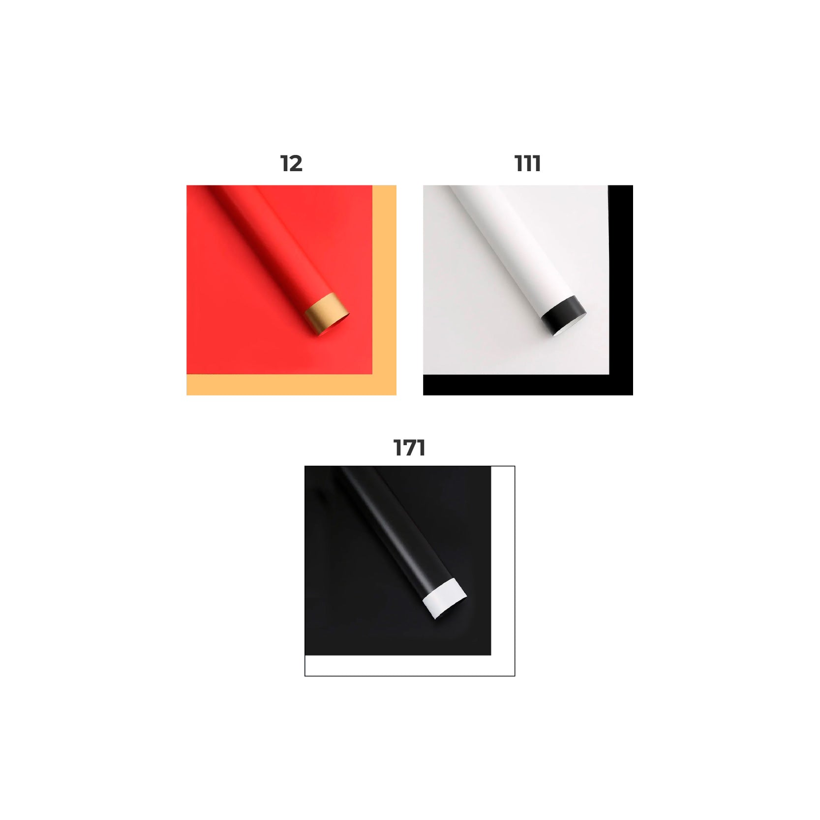 Paquete de 20 pliegos de papel coreano mate con diseño de franjas en colores rojo, blanco y negro. Material resistente al agua para ramos de flores.