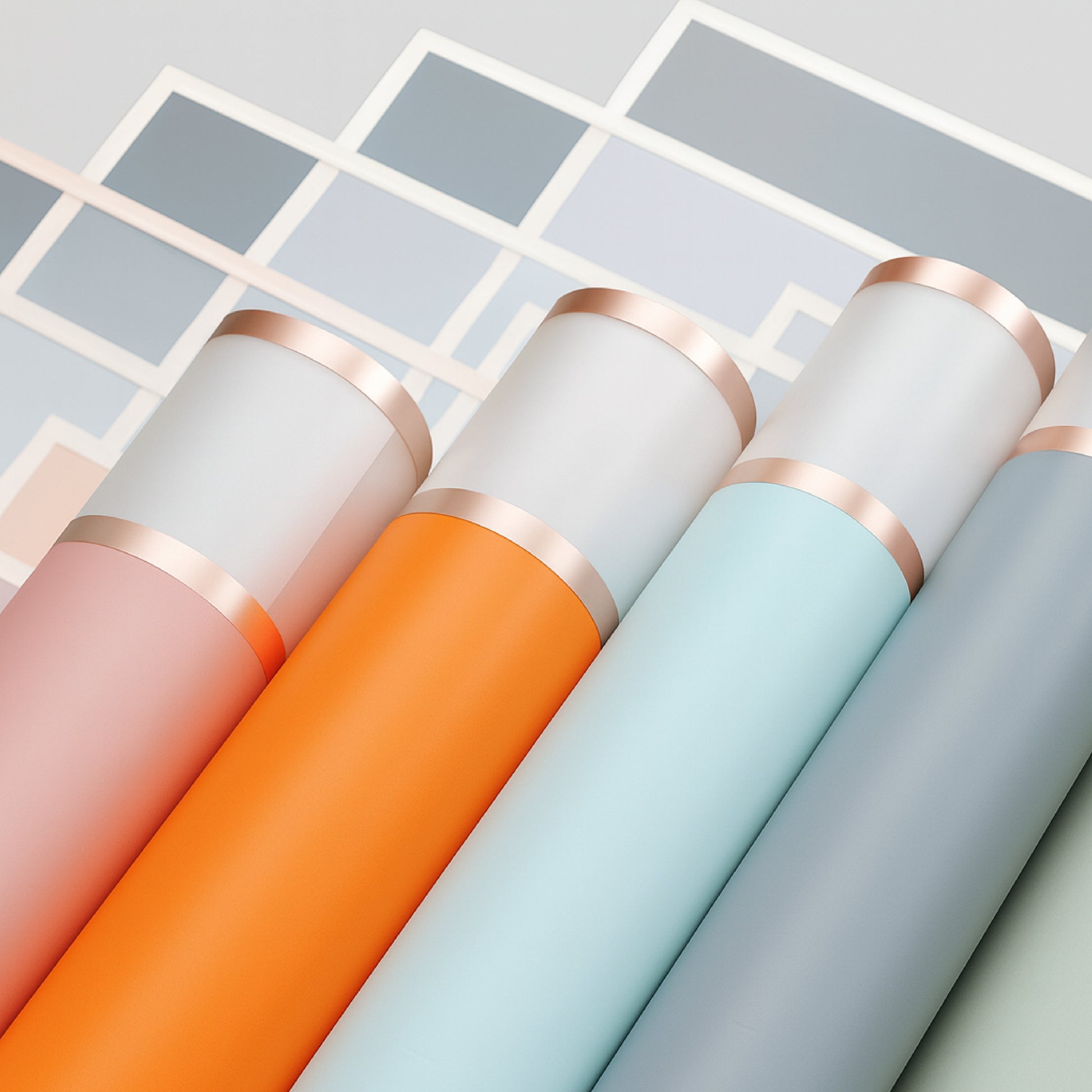 Paquete de 20 pliegos de papel coreano premium con marcos dorados en colores milky tea, rosa, peonia, celeste, durazno, vino y negro. Para ramos y arreglos florales. Material para floristas.