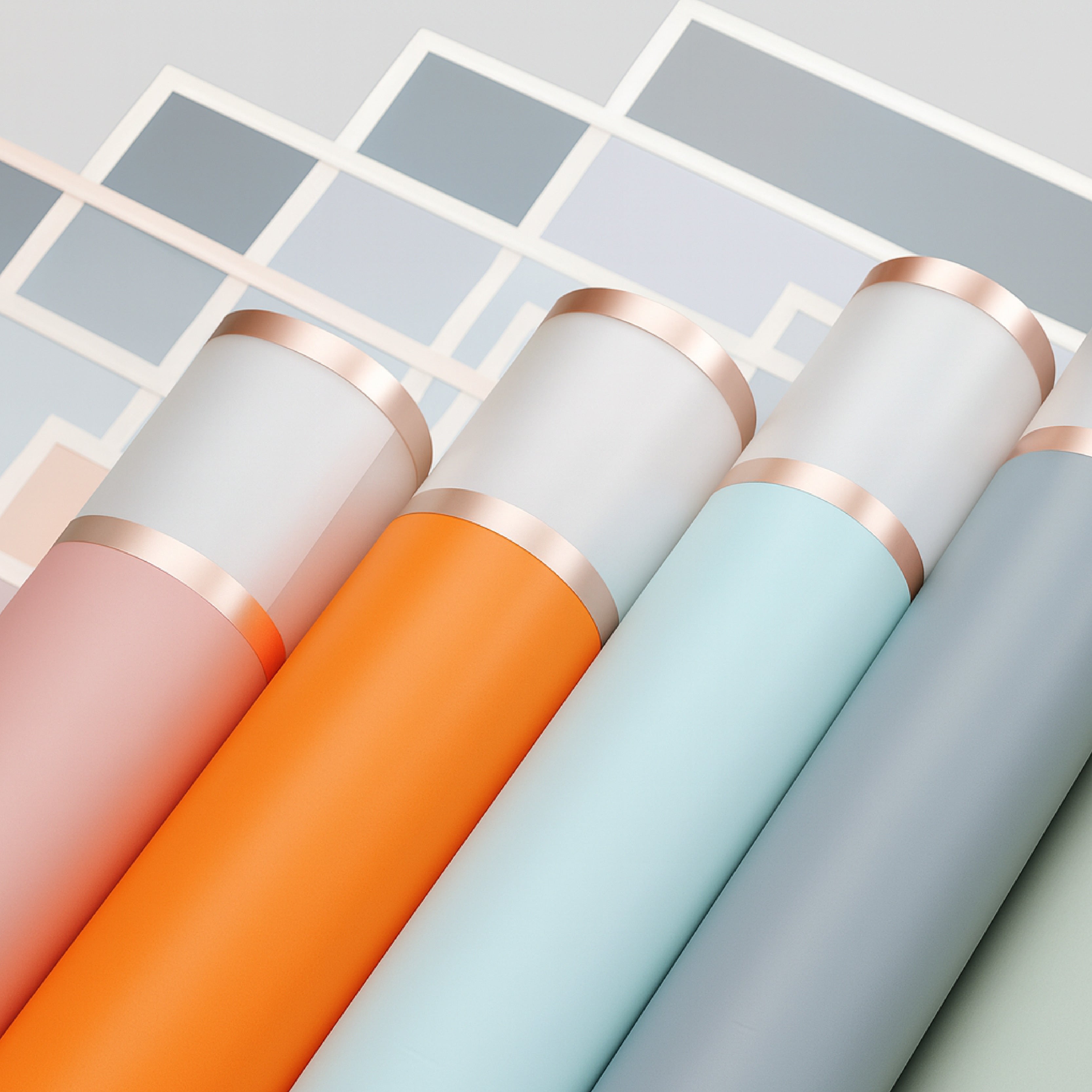 Paquete de 20 pliegos de papel coreano premium con marcos dorados en colores milky tea, rosa, peonia, celeste, durazno, vino y negro. Para ramos y arreglos florales. Material para floristas.