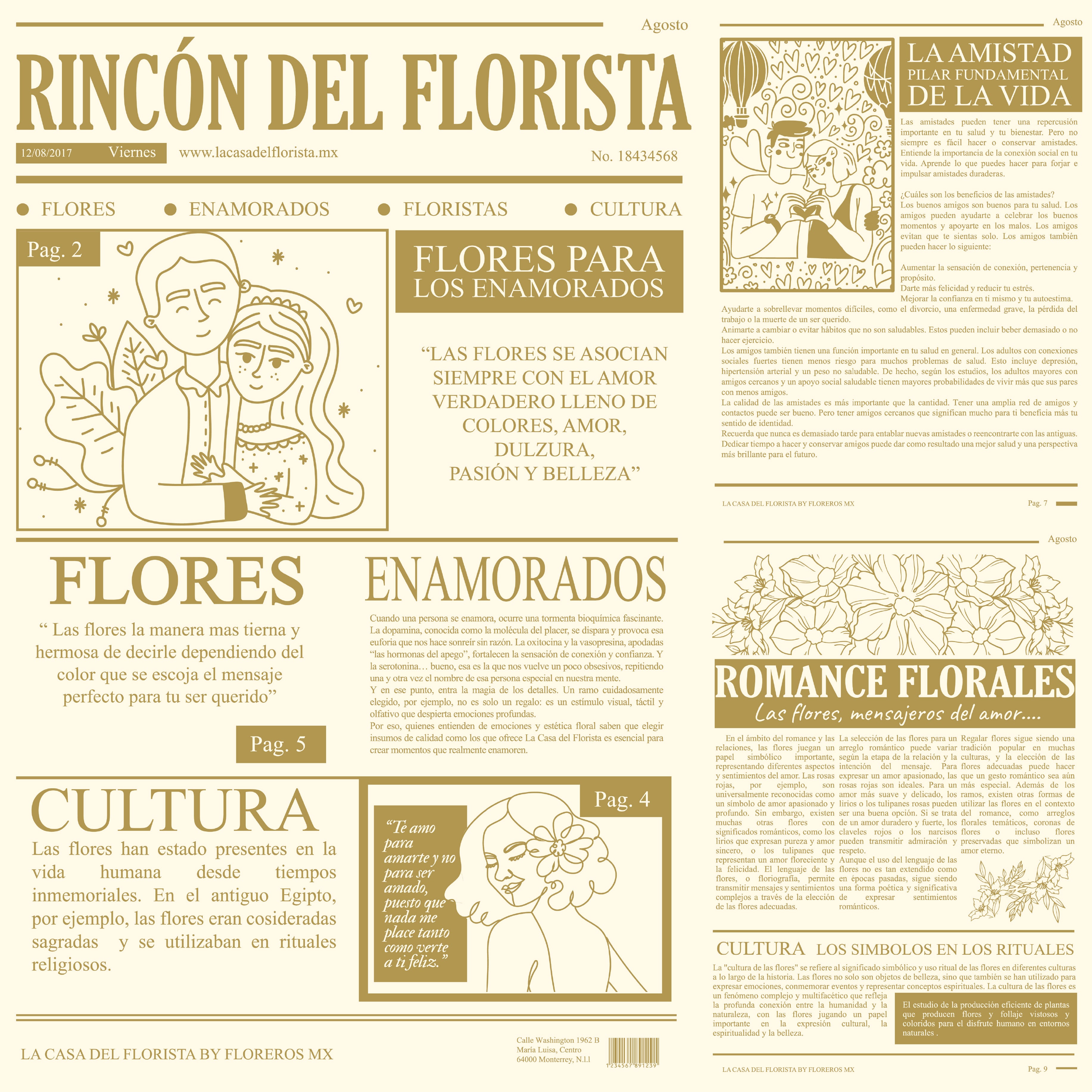 Papel para ramos tipo periódico papel coreano beige