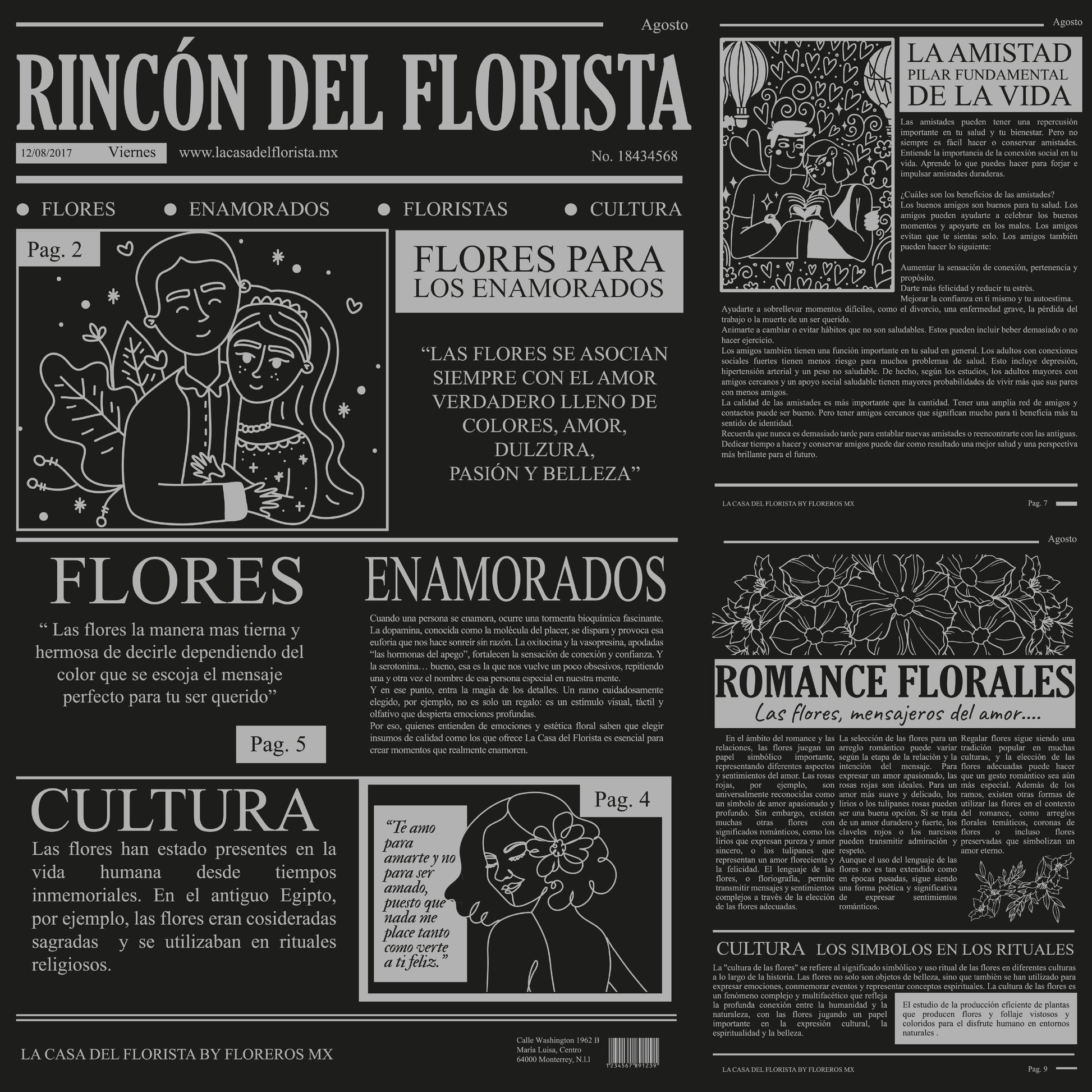 Papel para ramos tipo periódico papel coreano negro