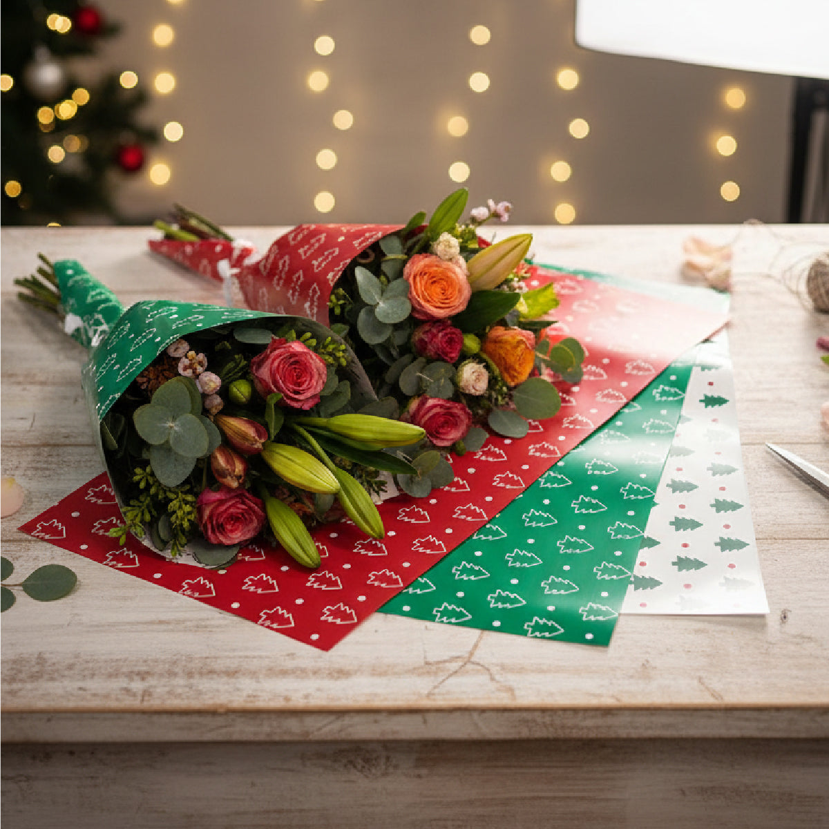 papel coreano papel para flores navideño