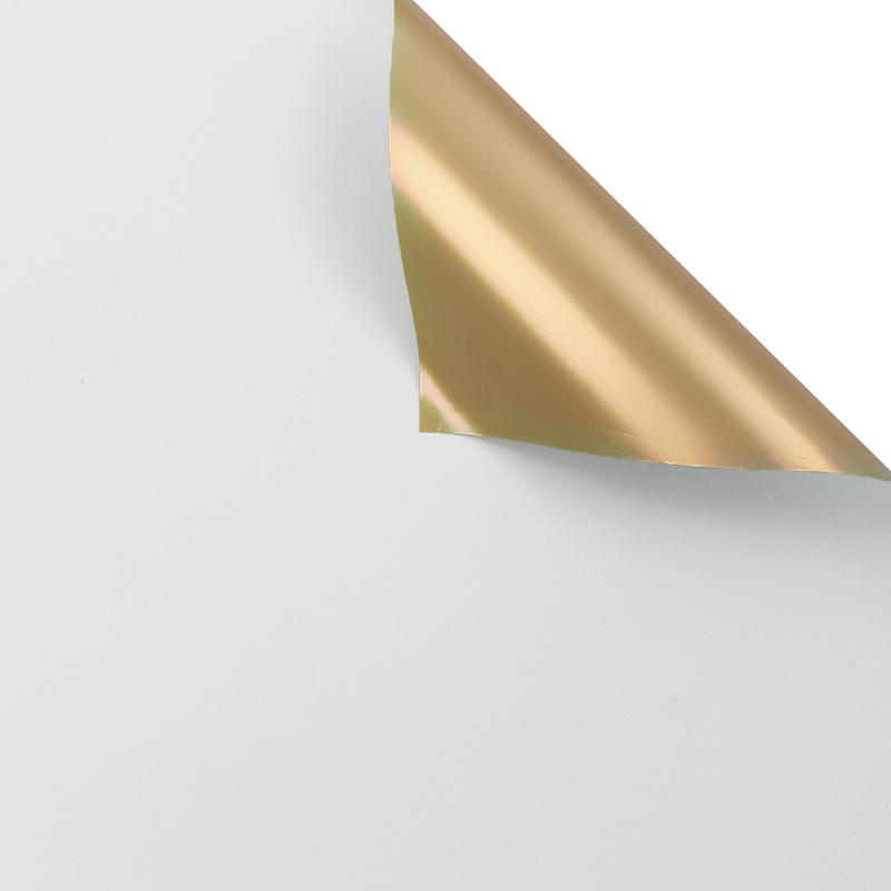 Papel coreano doble vista dorado color blanco – paquete de 20 pliegos para ramos y flores