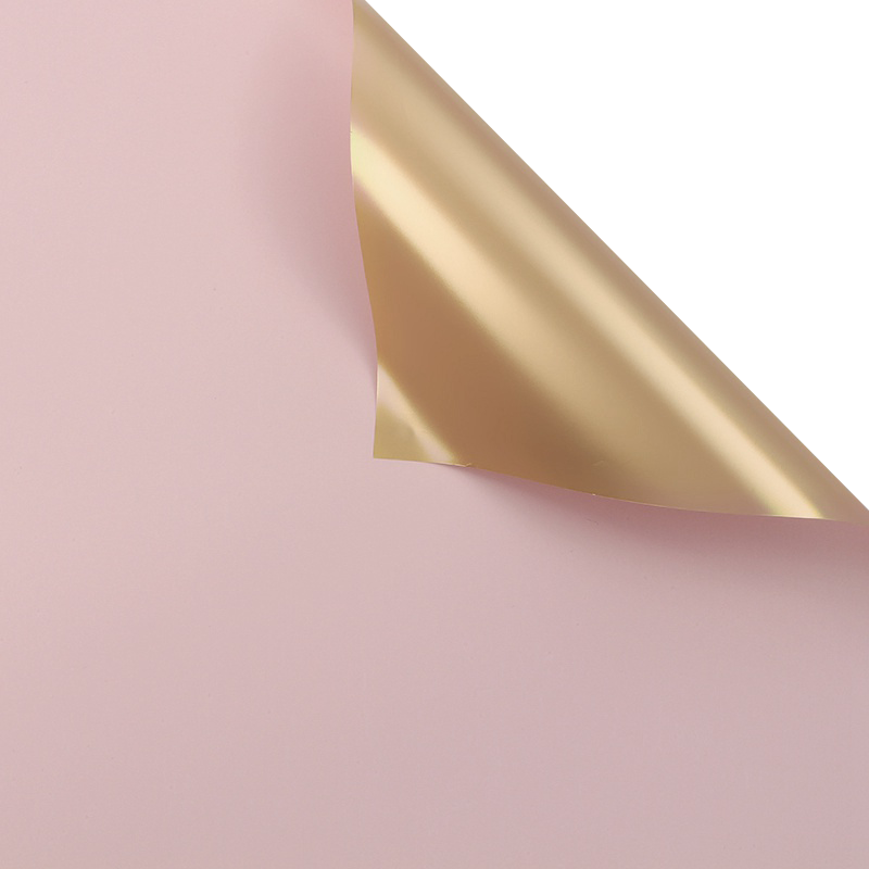 Papel coreano doble vista dorado color rosa – paquete de 20 pliegos para ramos y flores