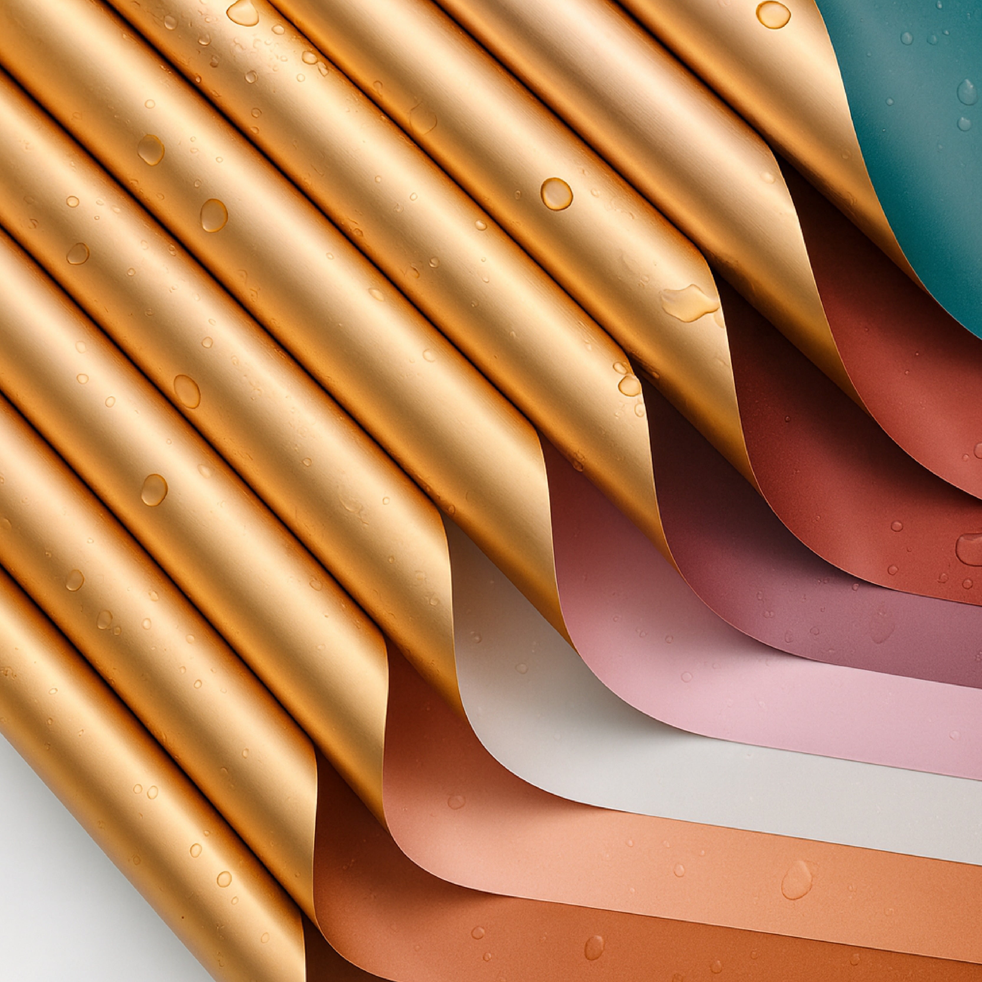 Papel coreano doble vista dorado usado en ramos – paquete de 20 pliegos