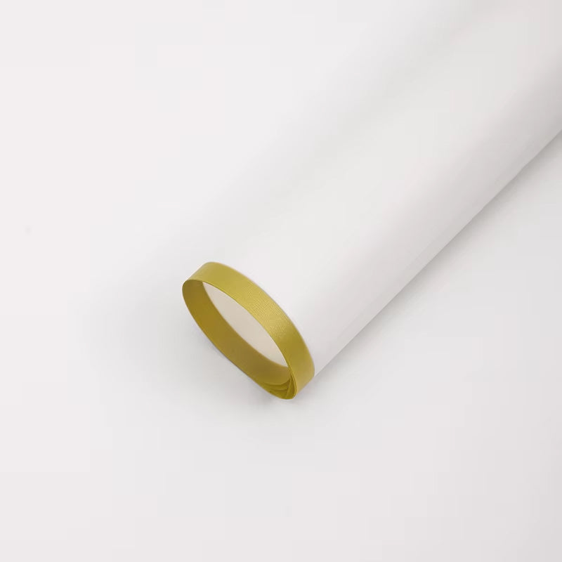 Papel coreano orilla dorada color blanco – paquete de 20 pliegos para ramos y flores