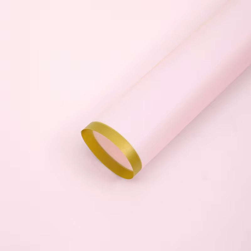 Papel coreano orilla dorada color rosa – paquete de 20 pliegos para ramos y flores