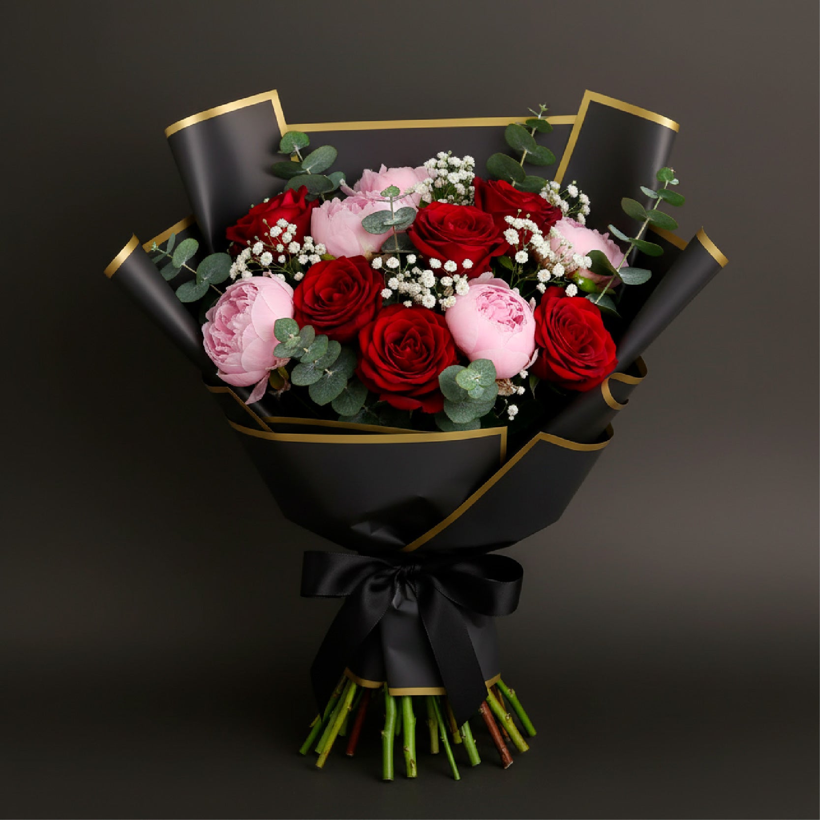 Papel coreano orilla dorada usado para envolver ramos y flores – paquete de 20 pliegos