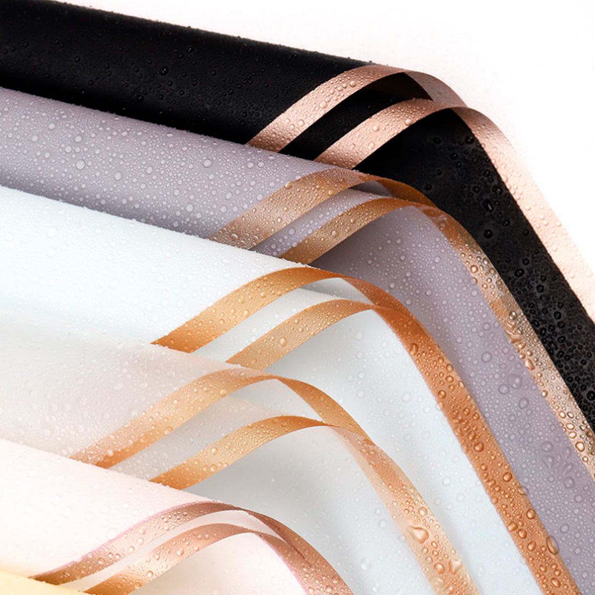 Papel Coreano semi traslucido orilla dorada | Paq. 20 pliegos | Papel para ramos