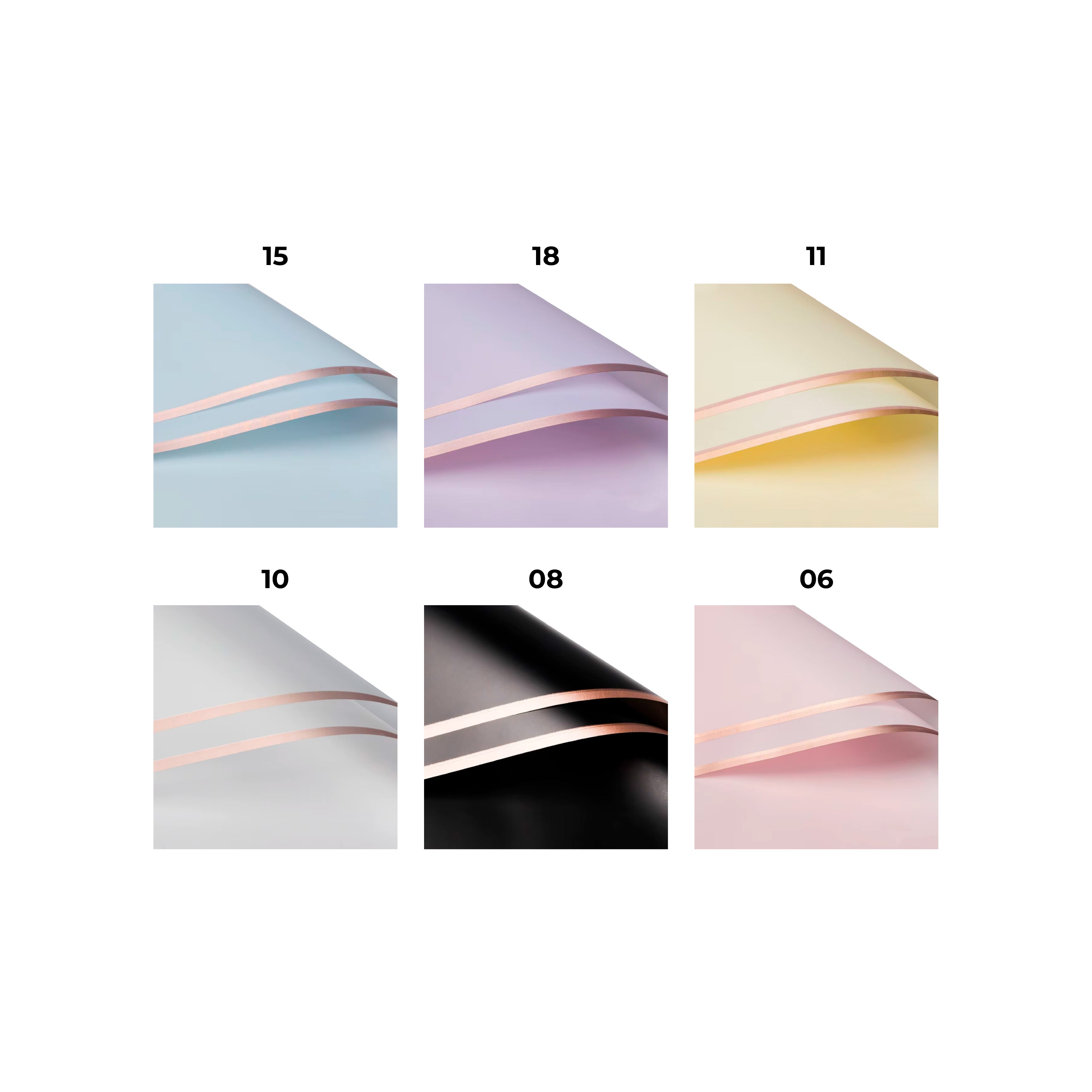 Papel Coreano semi traslucido orilla dorada | Paq. 20 pliegos | Papel para ramos