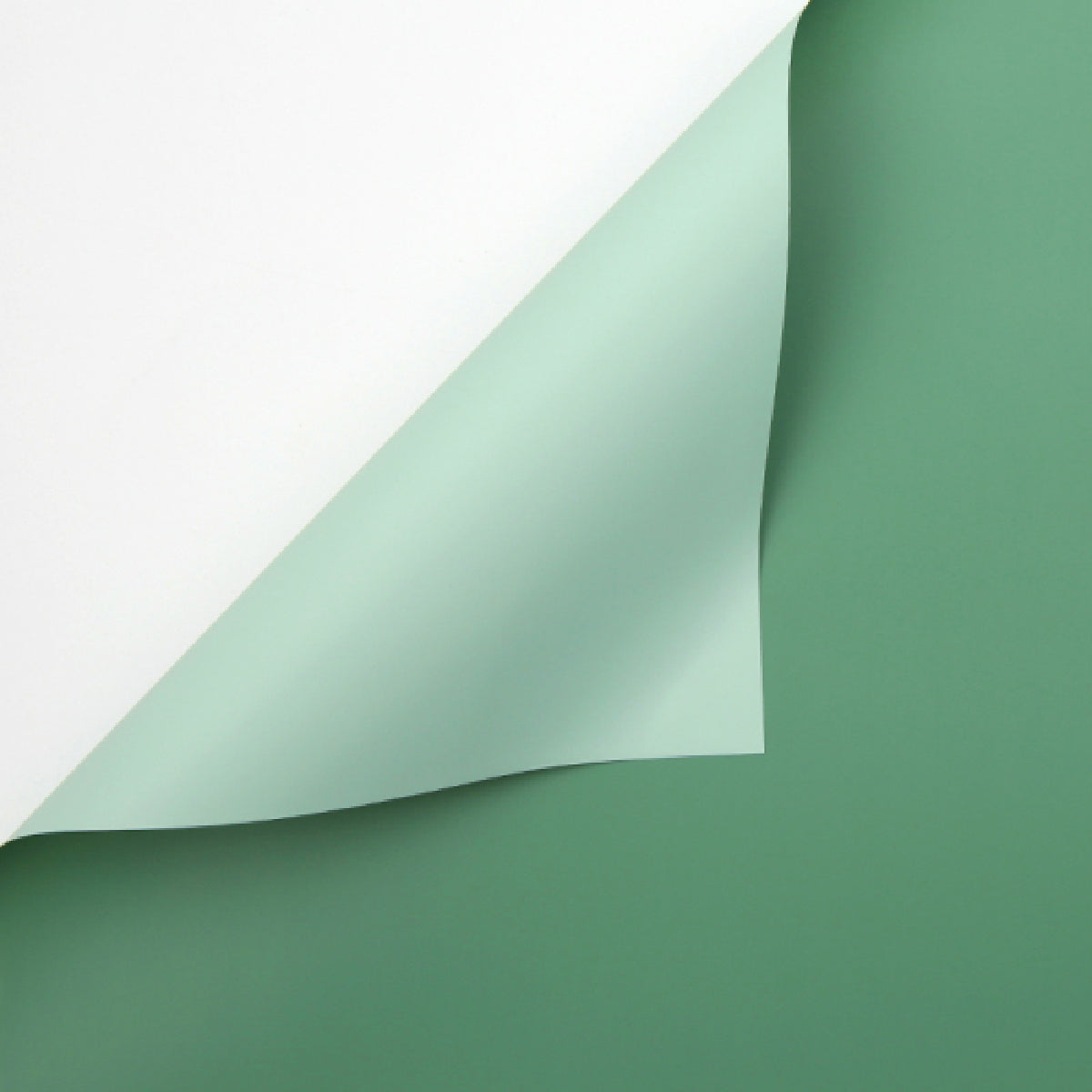 Papel coreano doble vista color verde – paquete de 20 pliegos para ramos o flores