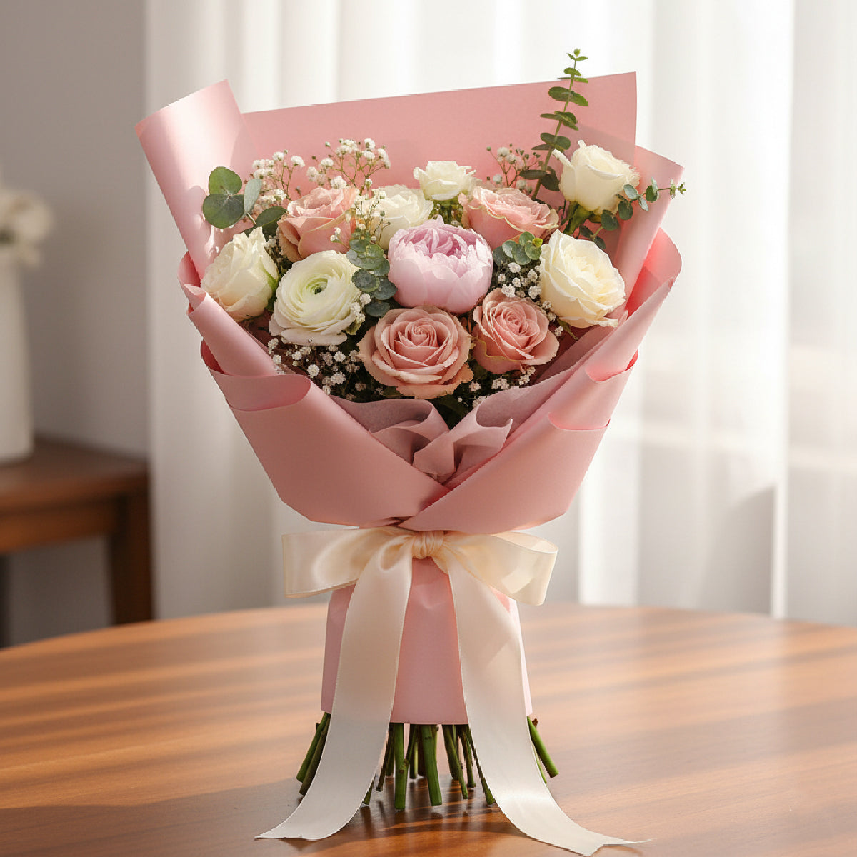 Ejemplo de puso de Rollo de papel Kraft de colores 58 cm x 7 m para envolver flores y regalos