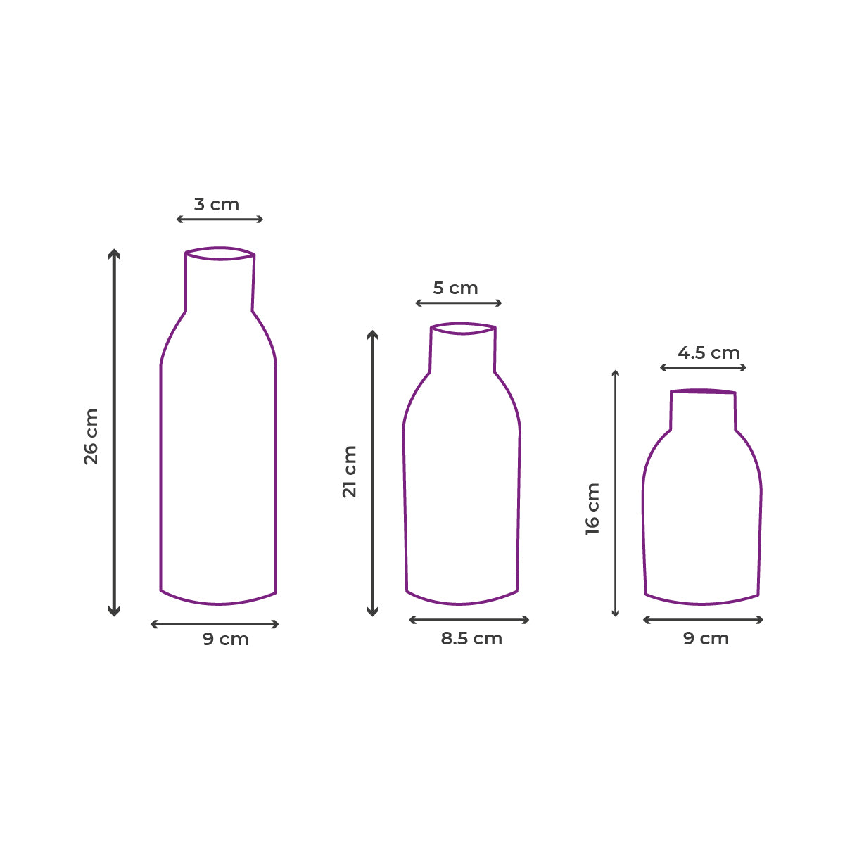 Set de 3 Jarrones Decorativos de Cerámica Paq. 3