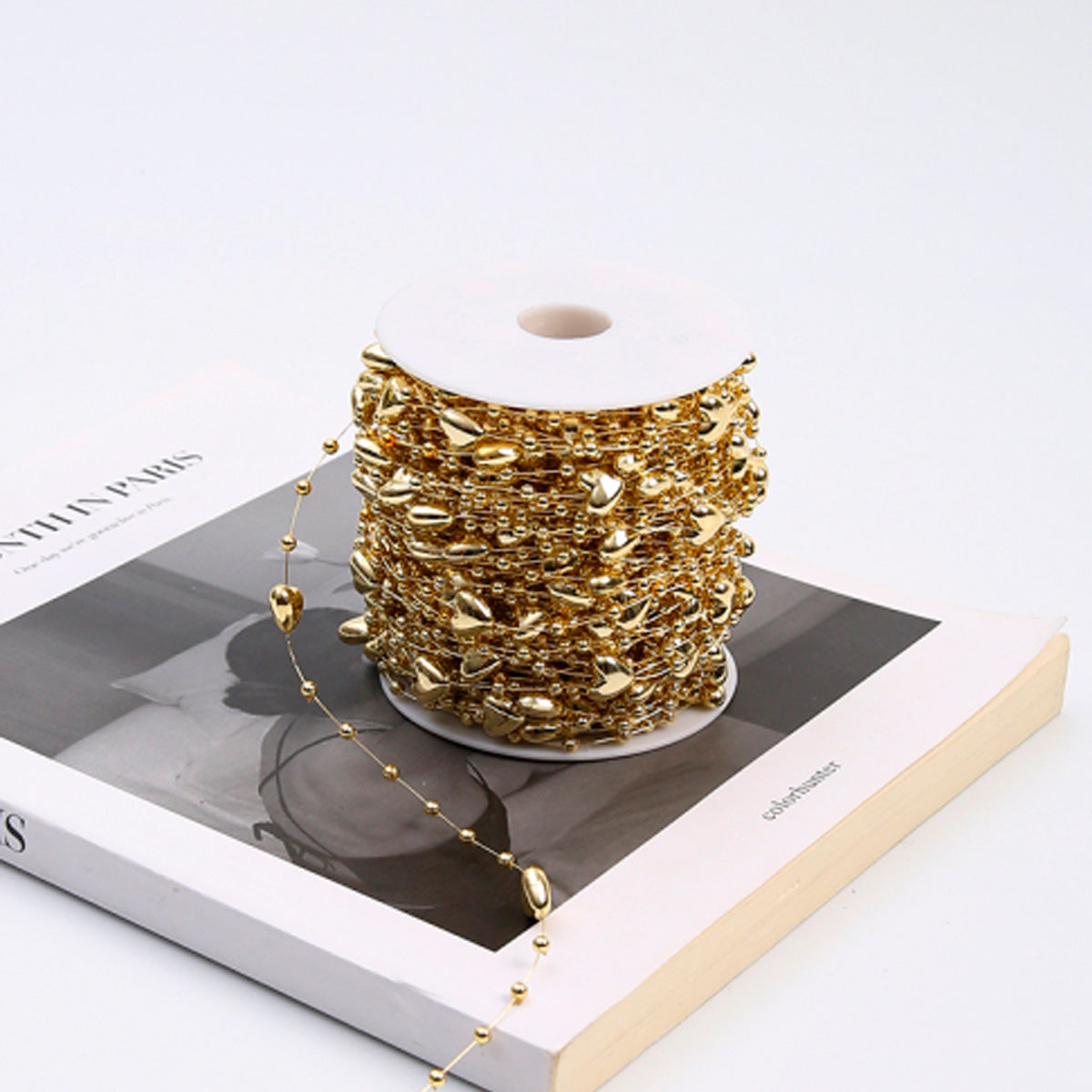 Cuerda decorativa plástica corazón | Rollo 30 mts