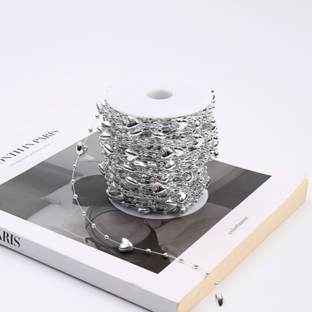 Cuerda decorativa plástica corazón | Rollo 30 mts