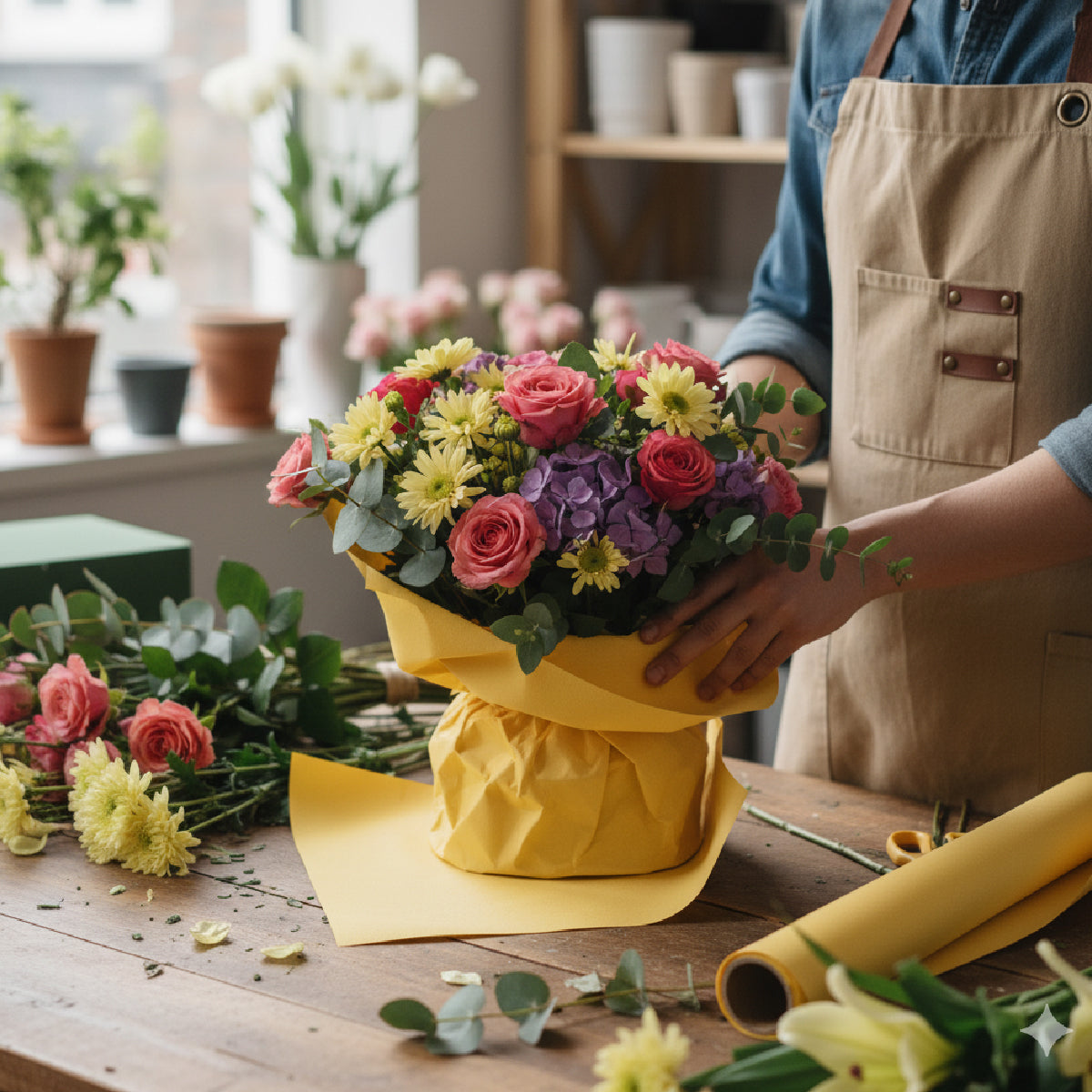 Papel glitter para envolver flores rollo 5 metros