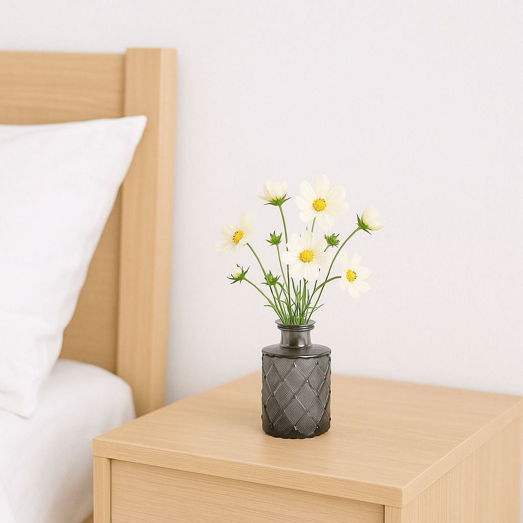 Juego de 10 jarrones de vidrio color humo