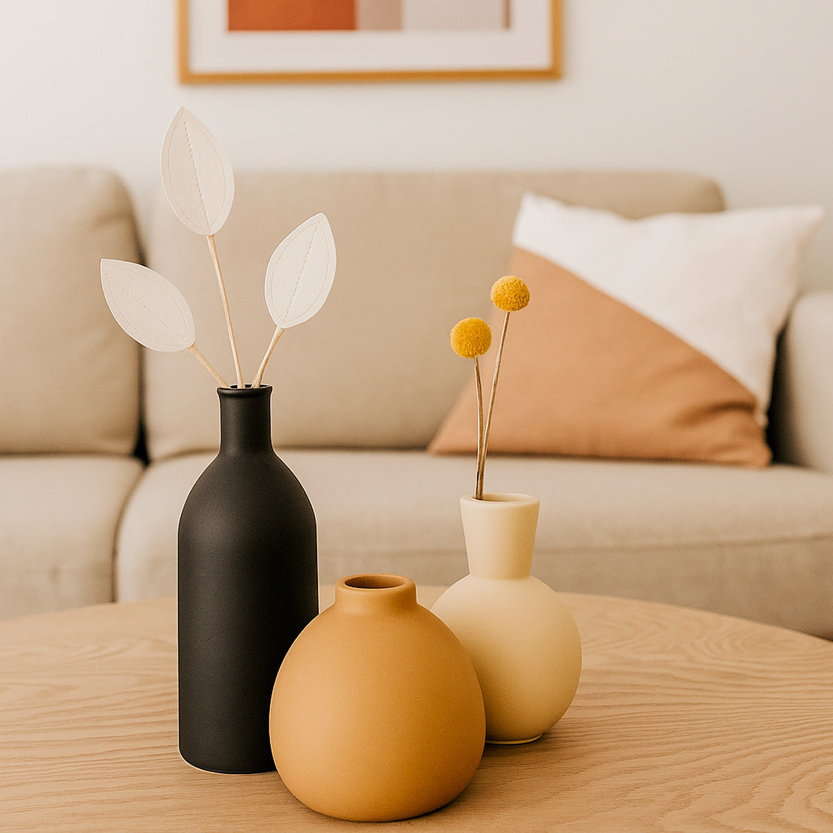 Set de 3 Jarrones Decorativos de Cerámica Paq. 1