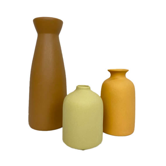 Set de 3 Jarrones Decorativos de Cerámica Paq. 2