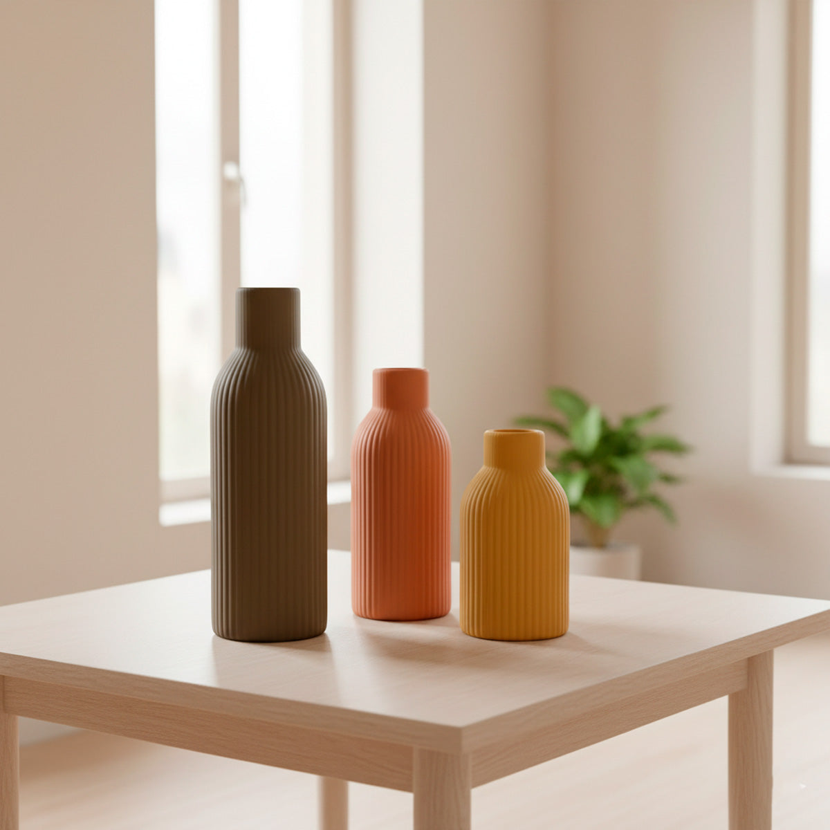 Set de 3 Jarrones Decorativos de Cerámica