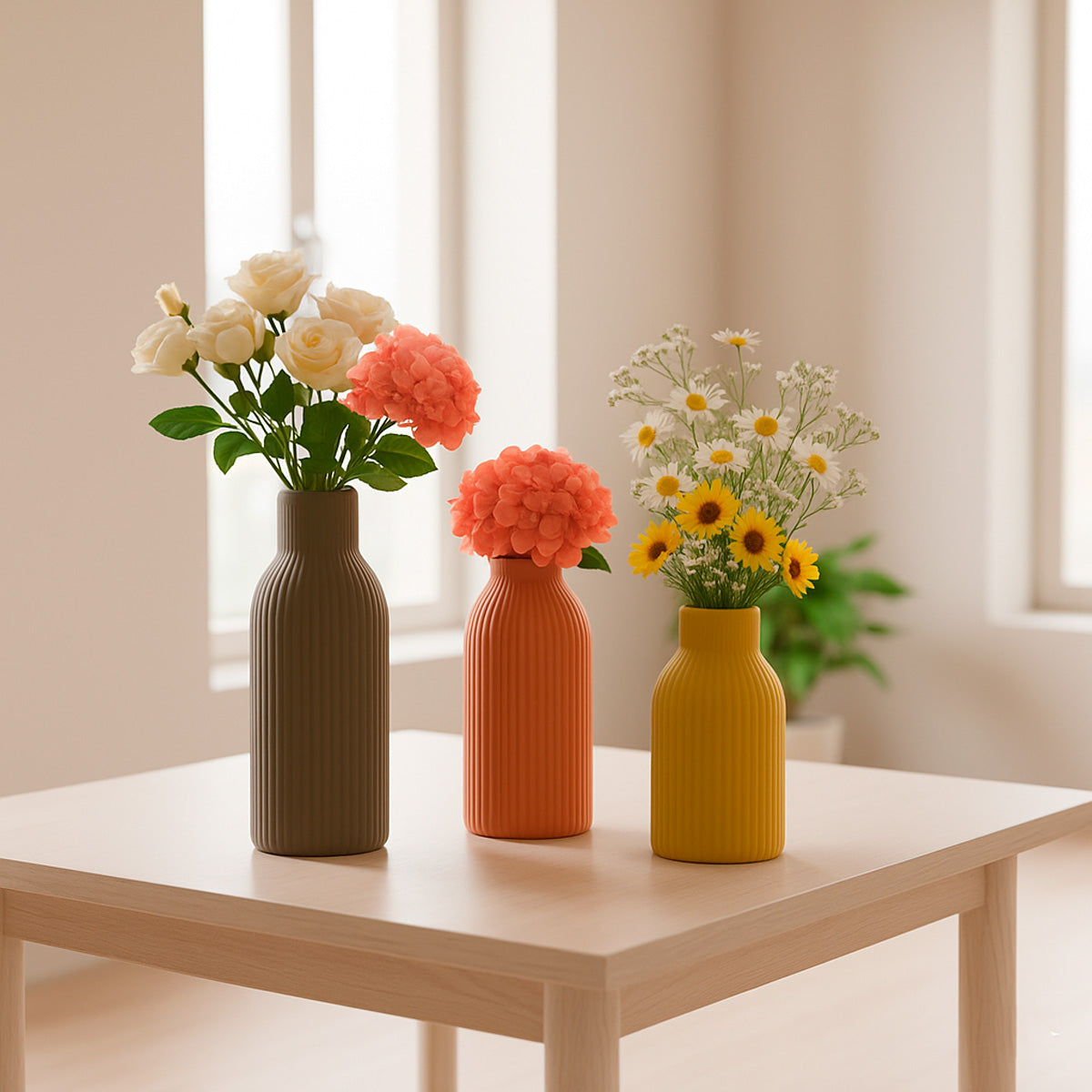 Set de 3 Jarrones Decorativos de Cerámica Paq. 3